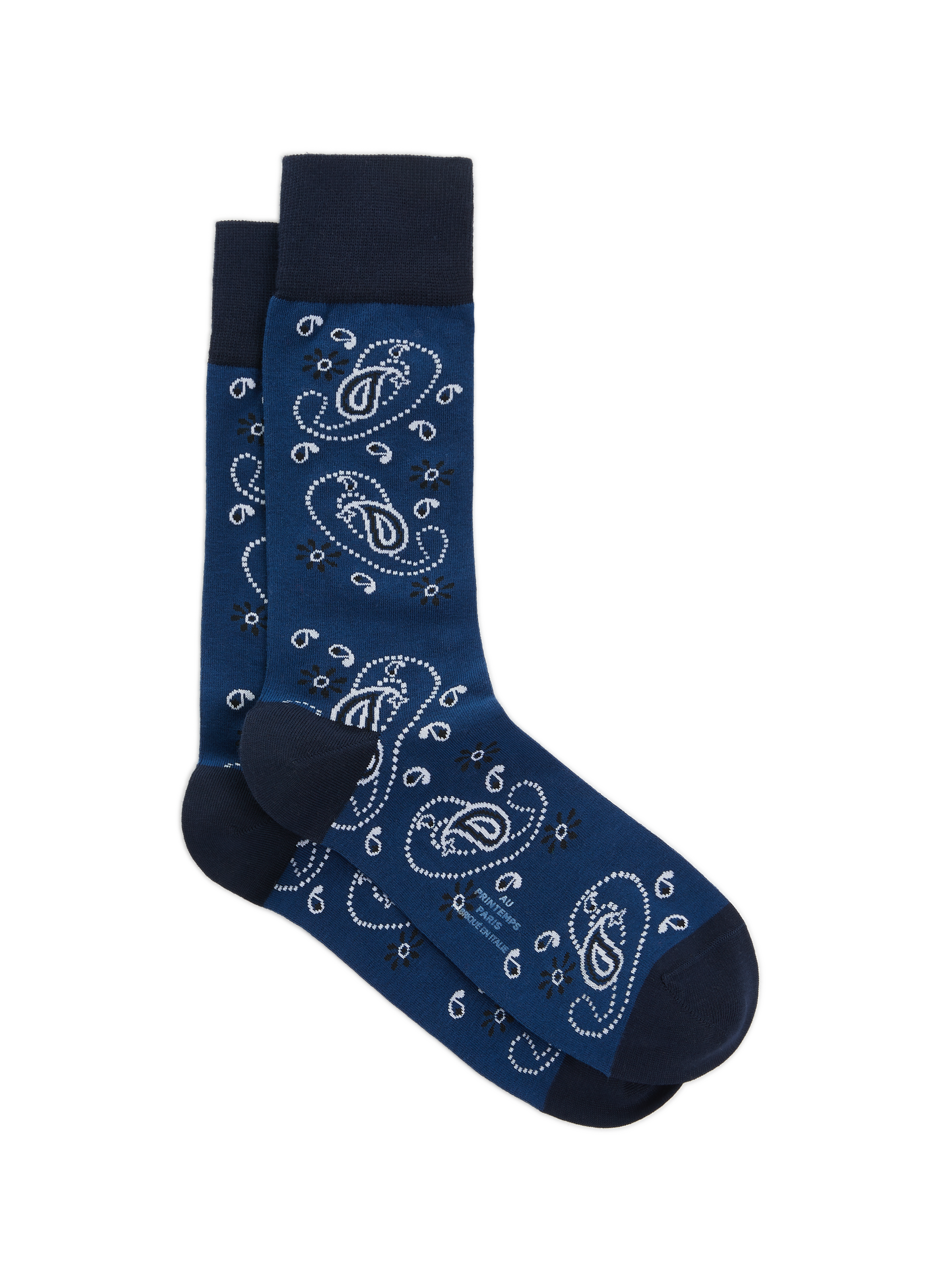 AU PRINTEMPS PARIS Mid-calf socks Blue