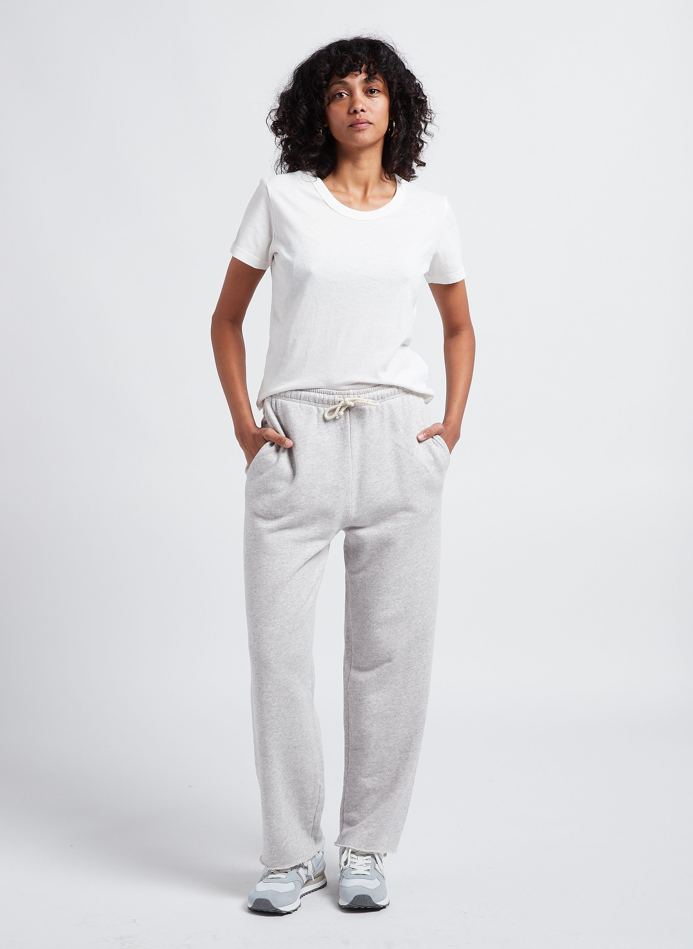 Tee-shirt court col rond en coton gamipy AMERICAN VINTAGE Blanc