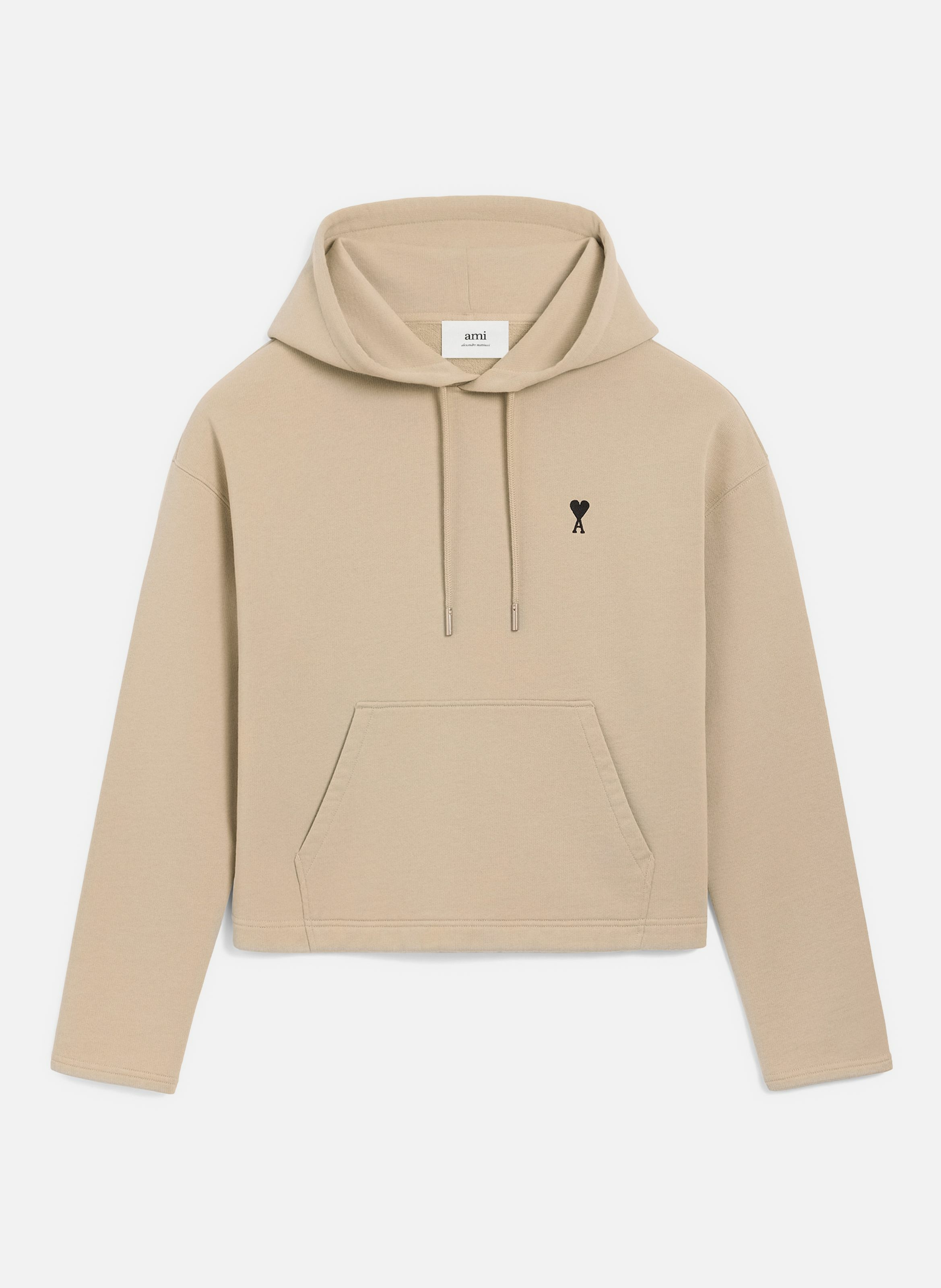 Hoodie ami de coeur contrasté en coton AMI PARIS Beige