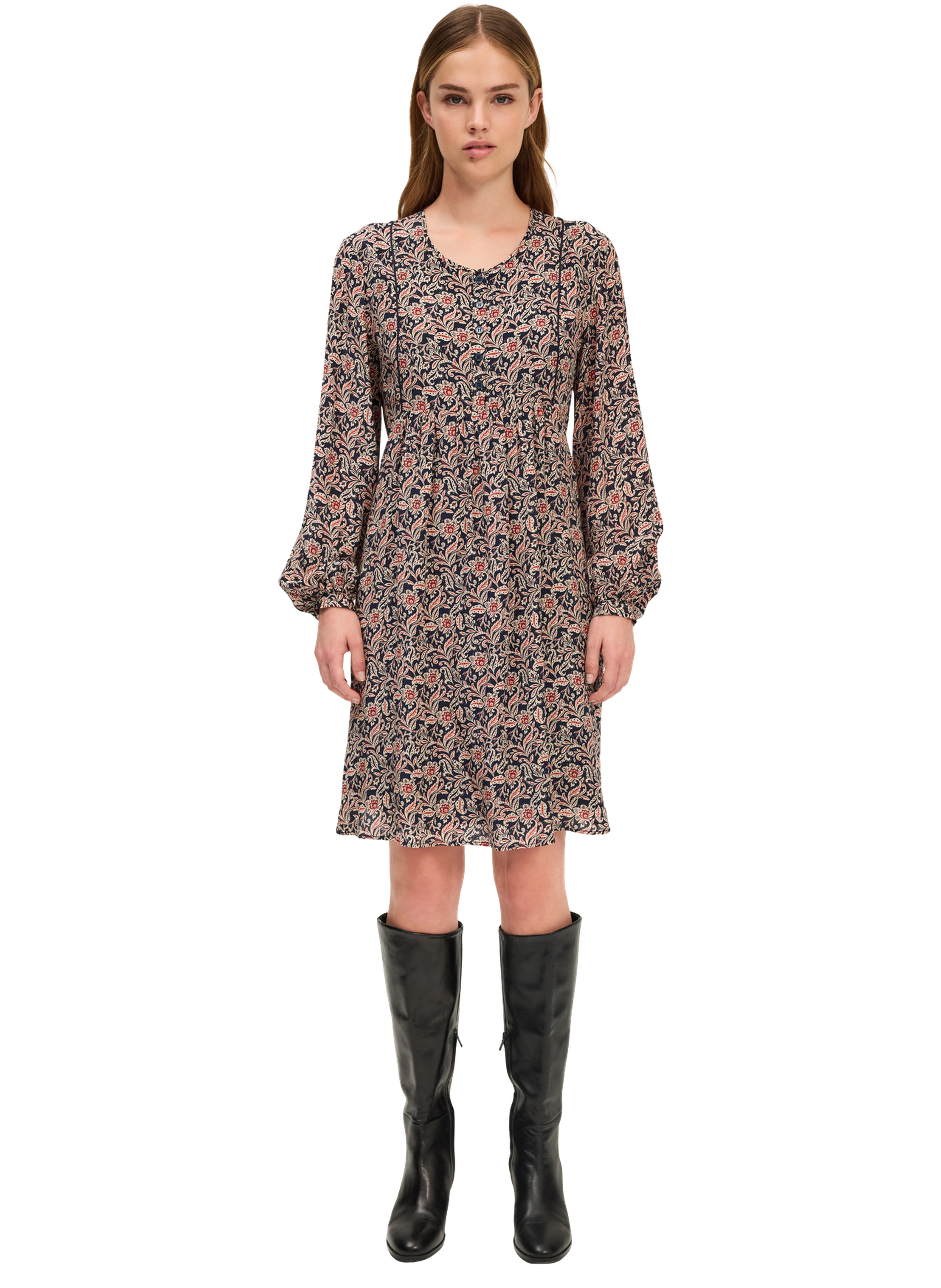 Robe courte et droite imprimée - lienne PABLO Bleu