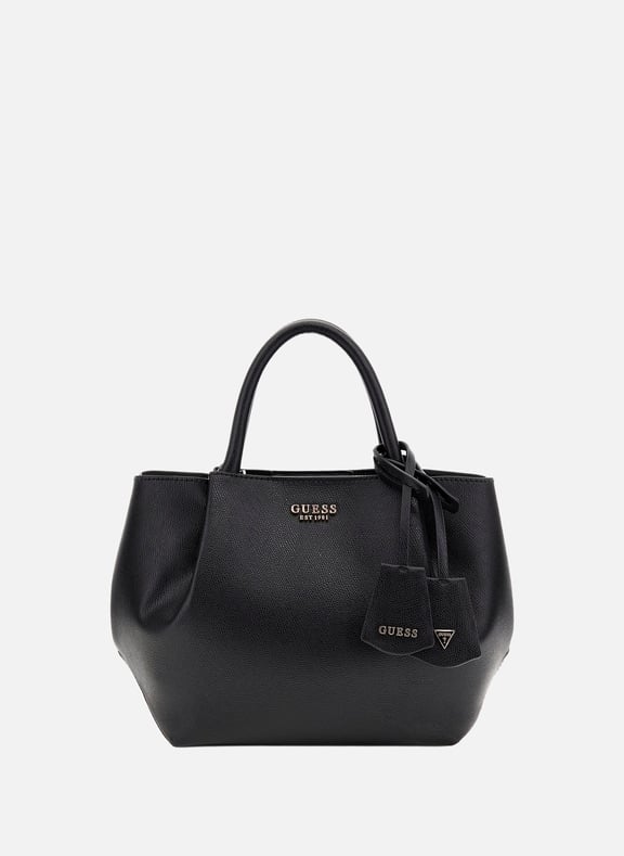 Zippered double handle handbag Black by GUESS GUESS Zippered double handle handbag Black