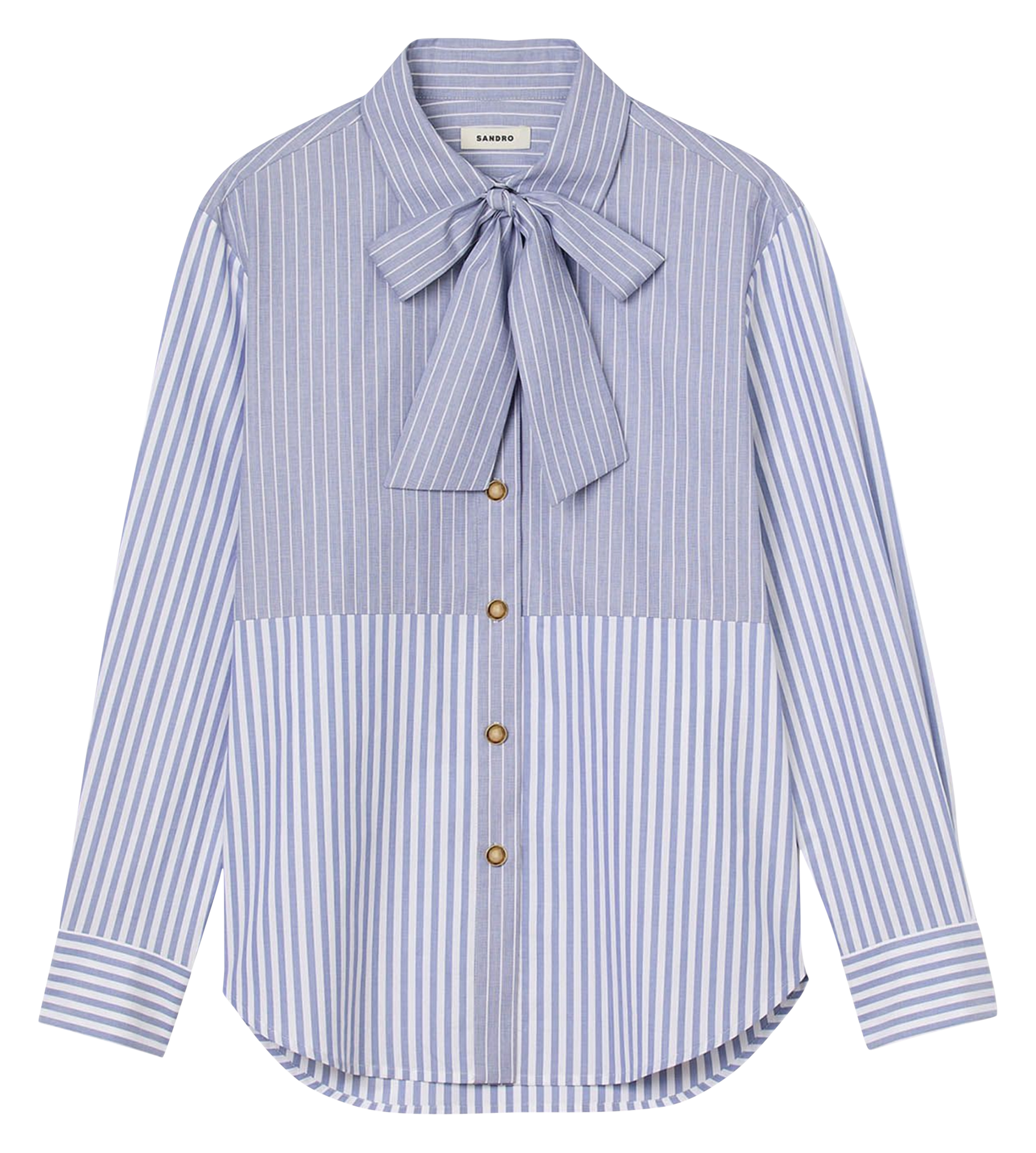 Chemise col lavallière rayée SANDRO Bleu