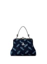 Shoulder bag in distressed denim cotton | Blue by VIVIENNE WESTWOOD VIVIENNE WESTWOOD Shoulder bag in distressed denim cotton | Blue