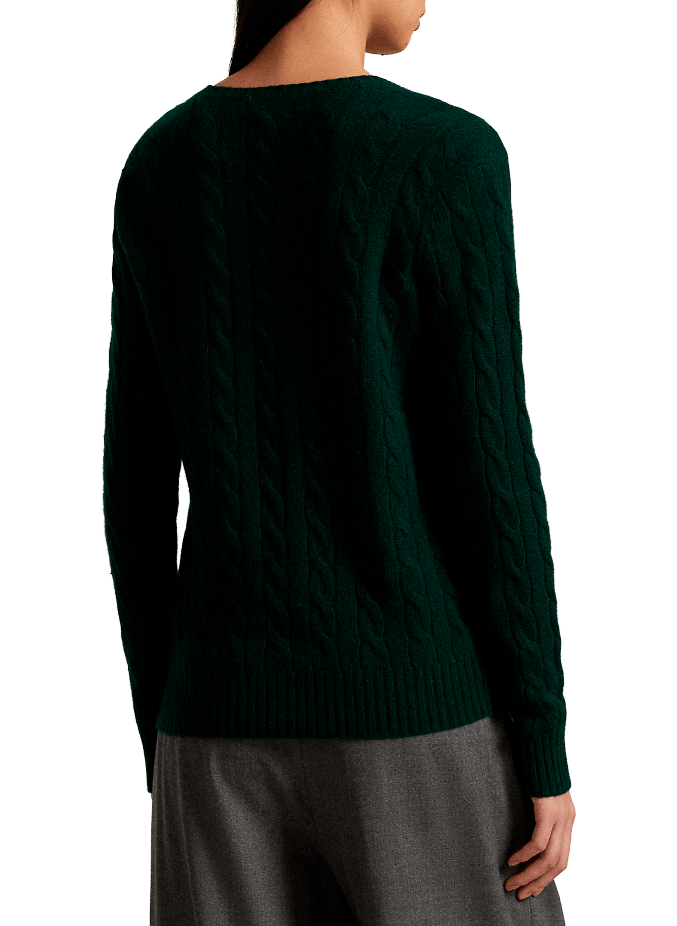 Pull col V en laine et cachemire POLO RALPH LAUREN Vert