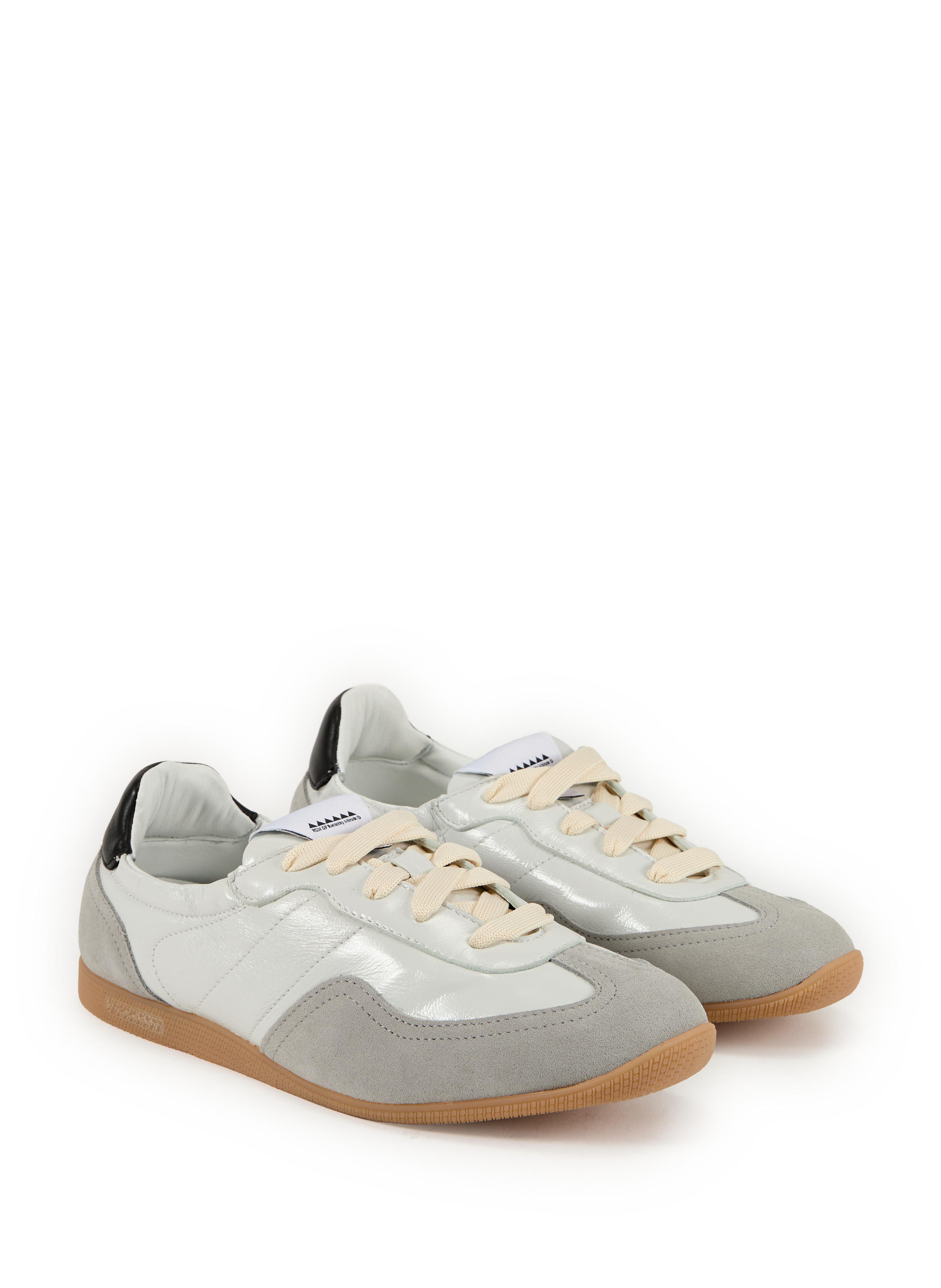 Mixed leather sneakers RUN OF White