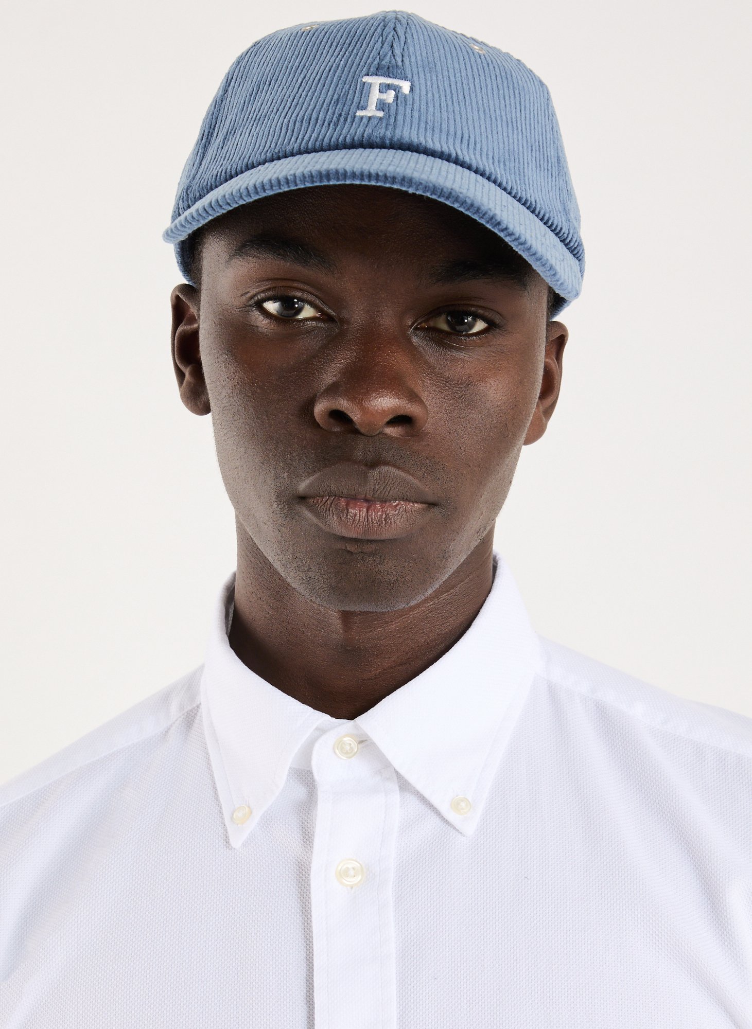 Corduroy cap with curved cotton visor FACONNABLE Blue