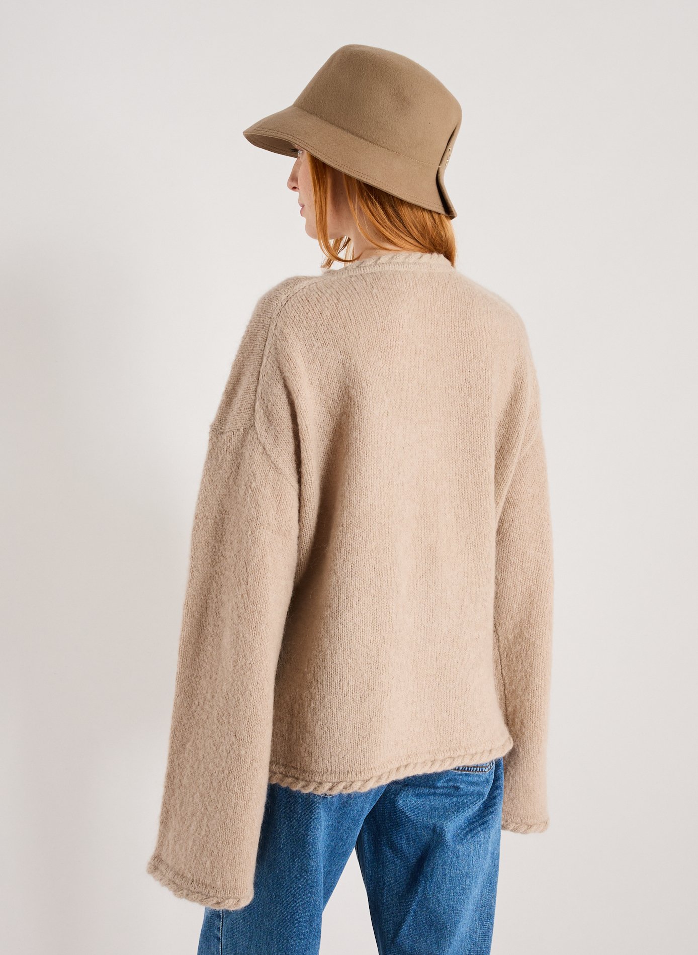 Pull col rond en laine mélangée BY MALENE BIRGER Beige