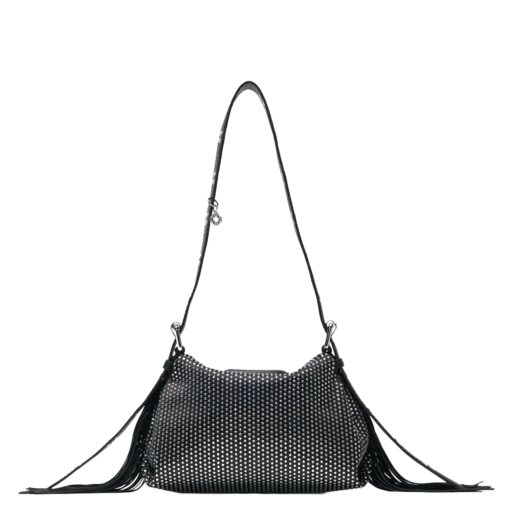 Sac bandoulière à strass miss m mini MAJE Noir