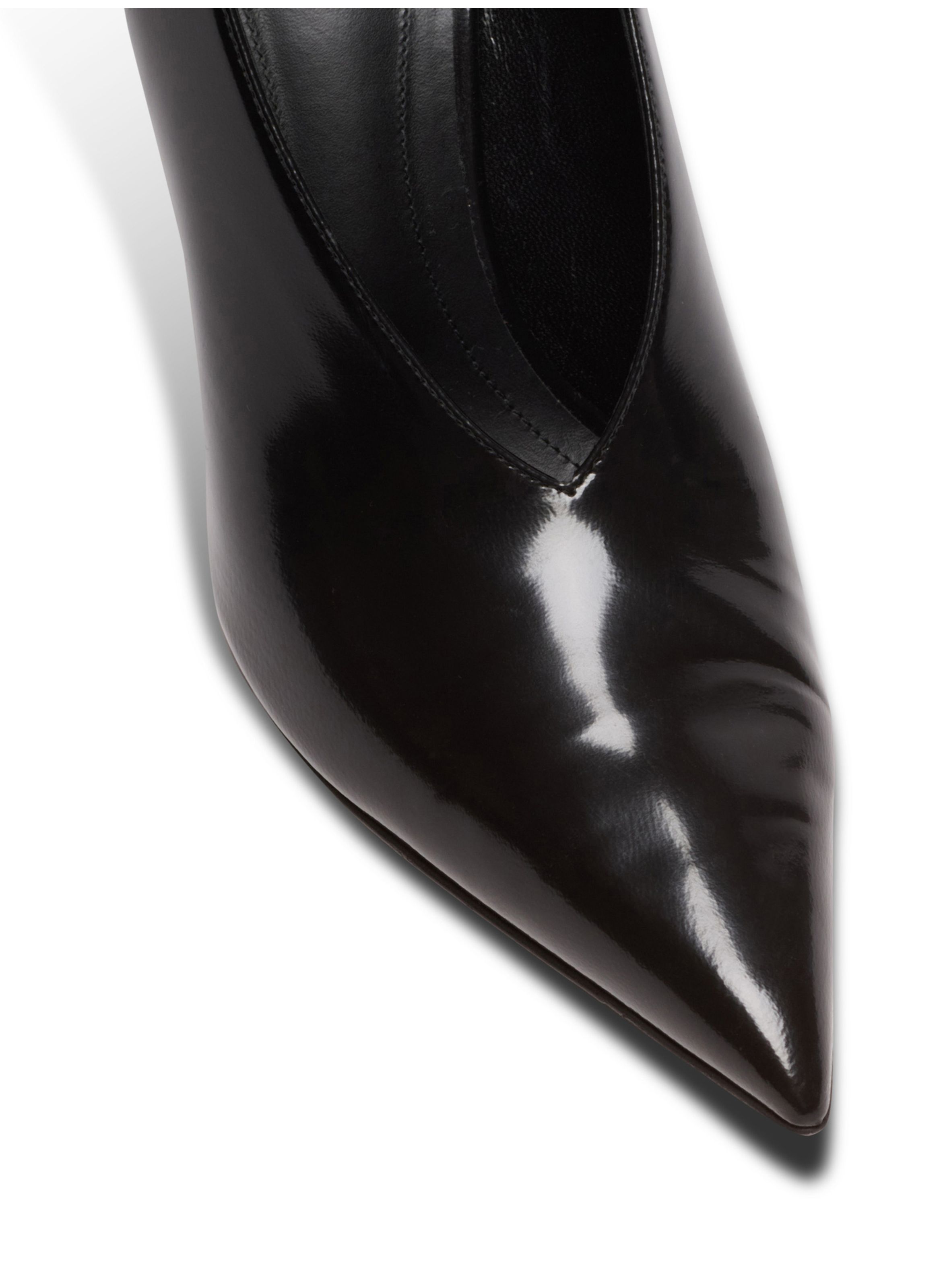Escarpins wedge en cuir d’agneau brillant Noir