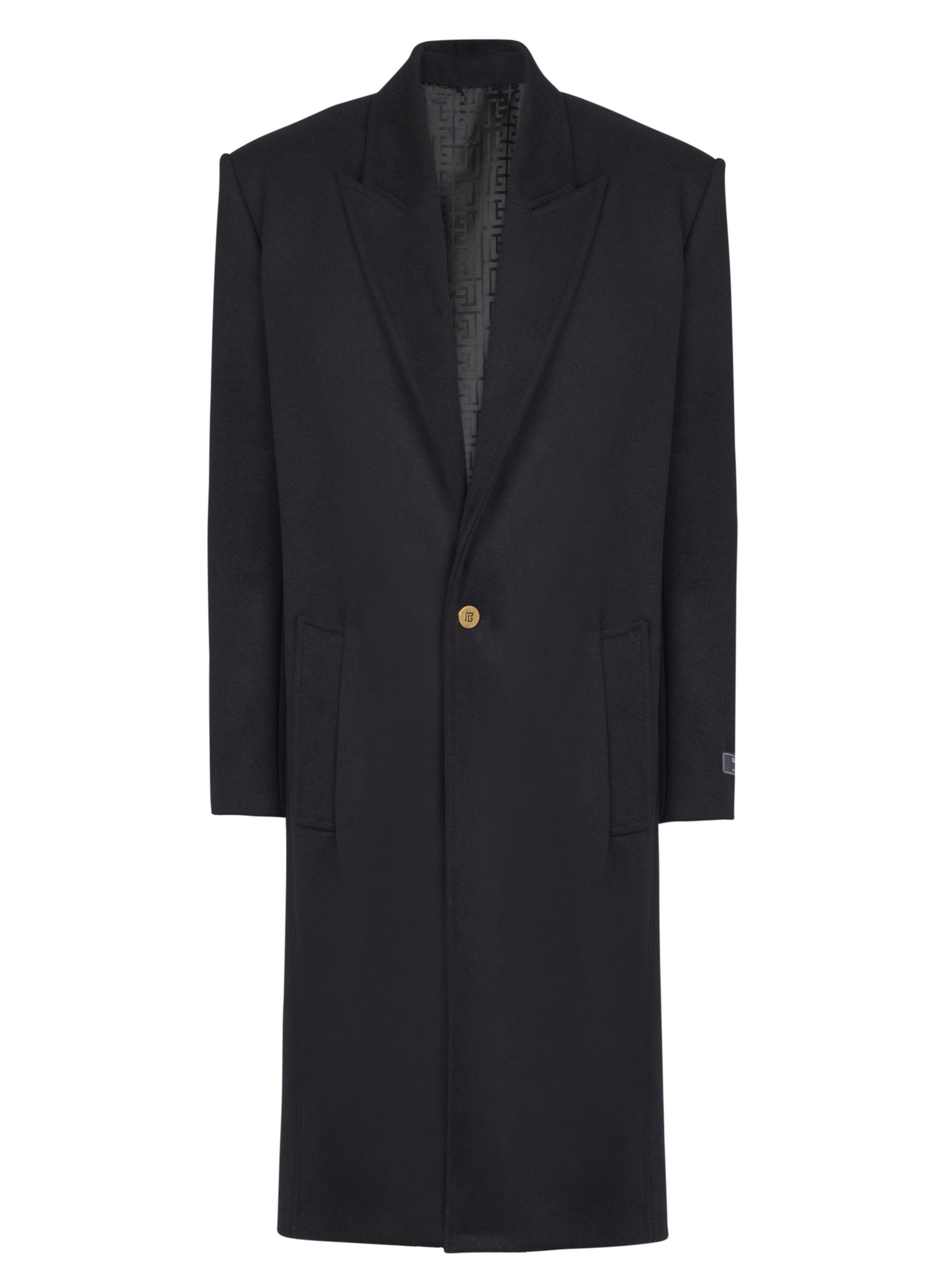 Manteau oversize en laine et cachemire BALMAIN Noir