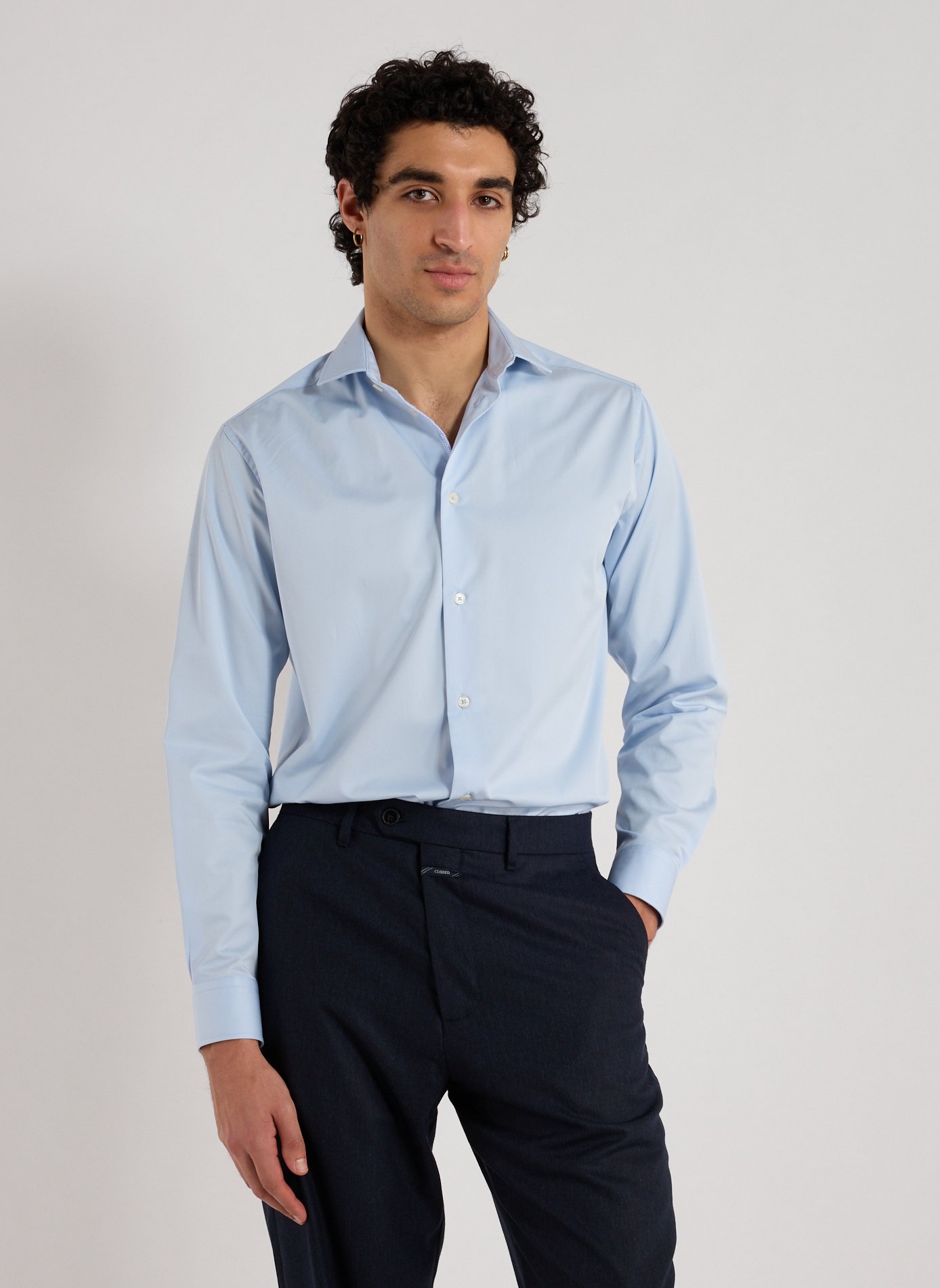 AU PRINTEMPS PARIS Chemise col classique en coton Bleu