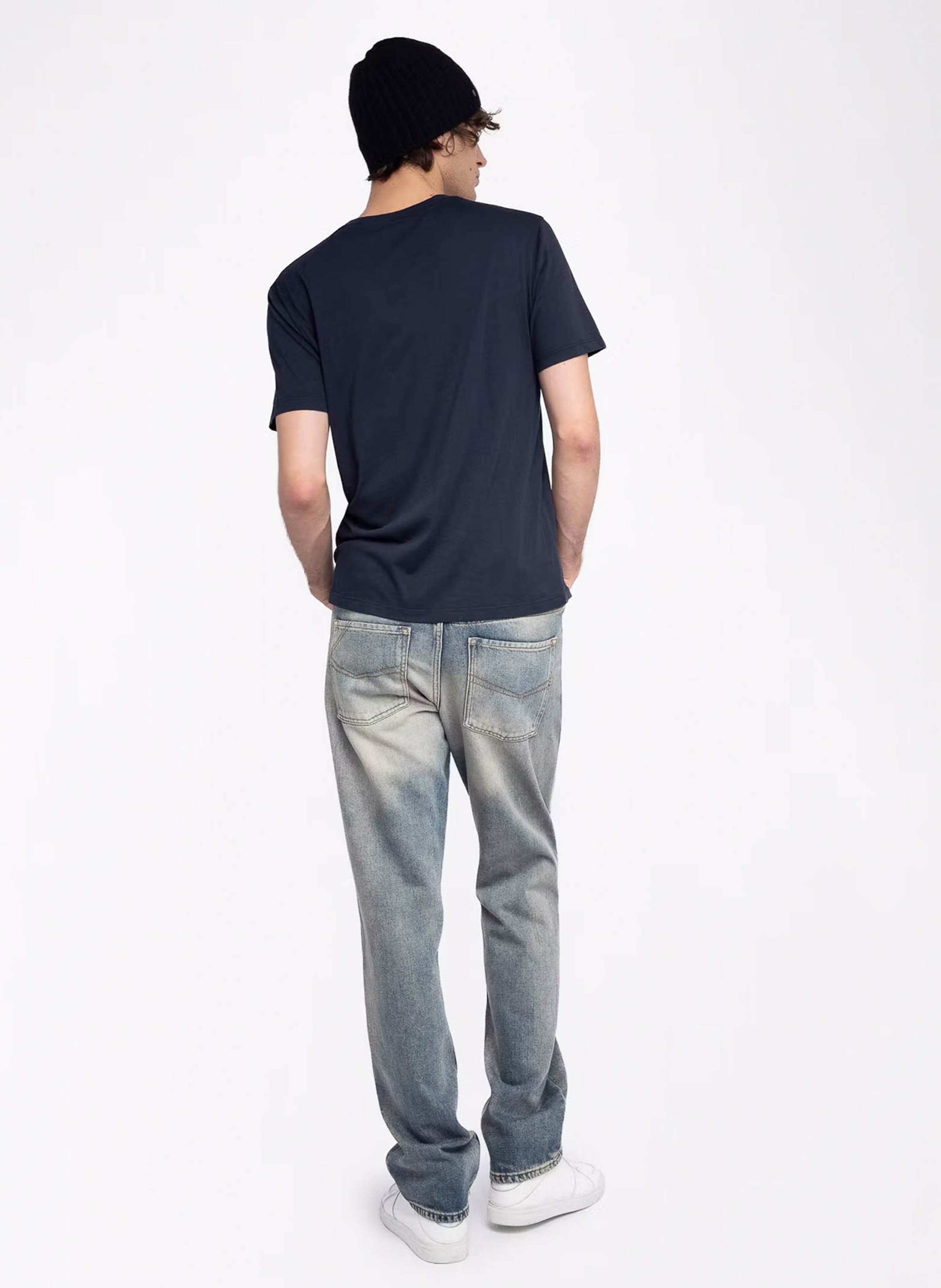 Tee-shirt droit col rond en coton tommy ZADIG&VOLTAIRE Bleu