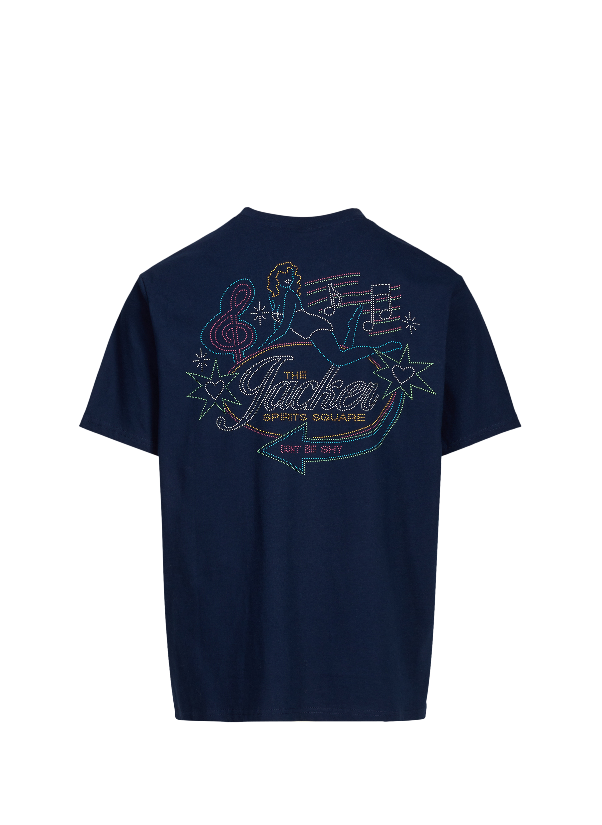 T-Shirt droit manches courtes en coton JACKER. Bleu