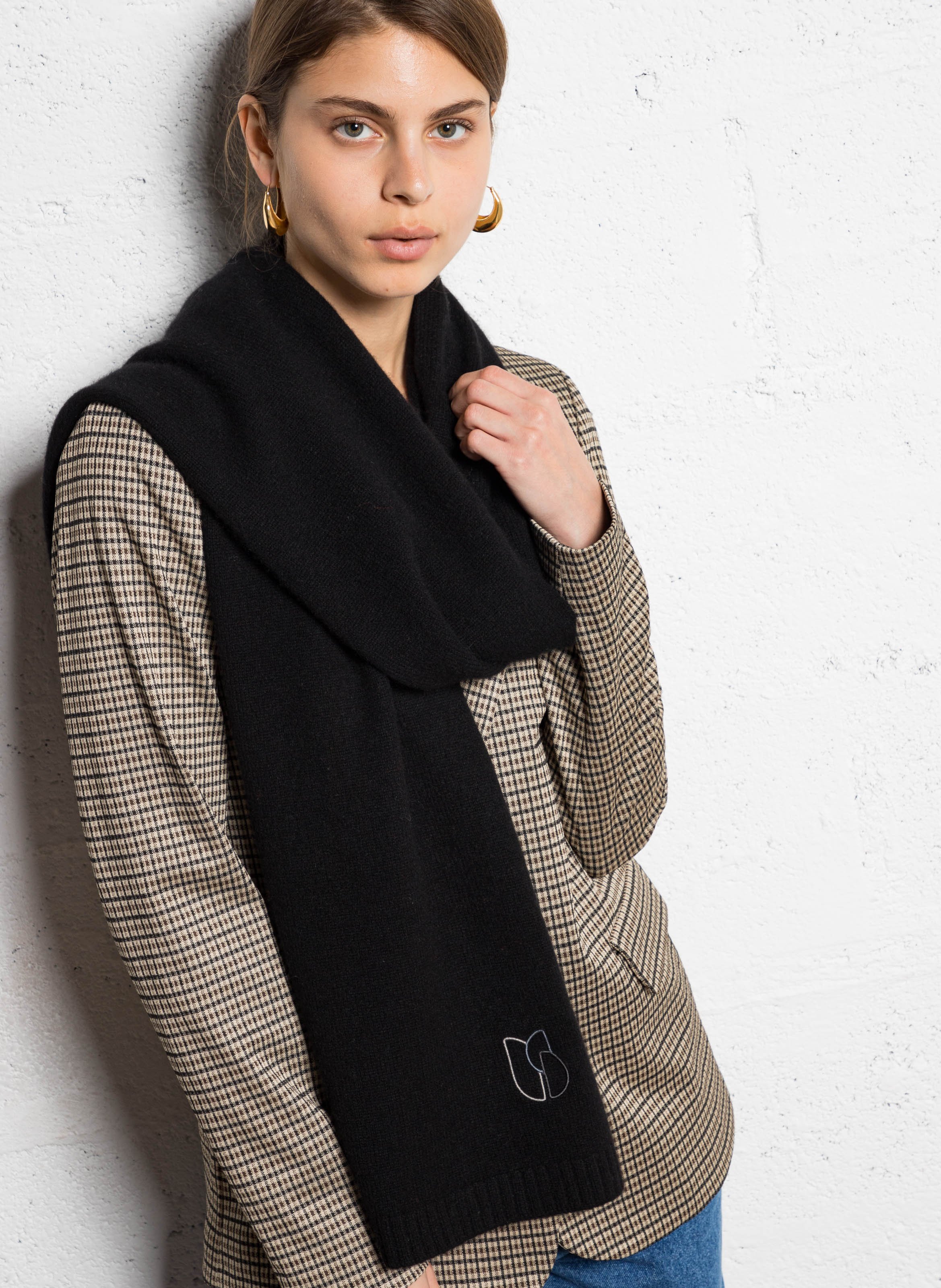 Echarpe en cachemire mélangé comie BA&SH Noir