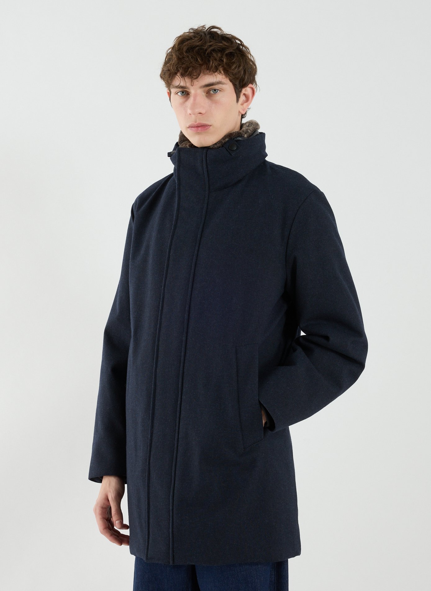 Wool Blend High Neck Parka STRELLSON Blue