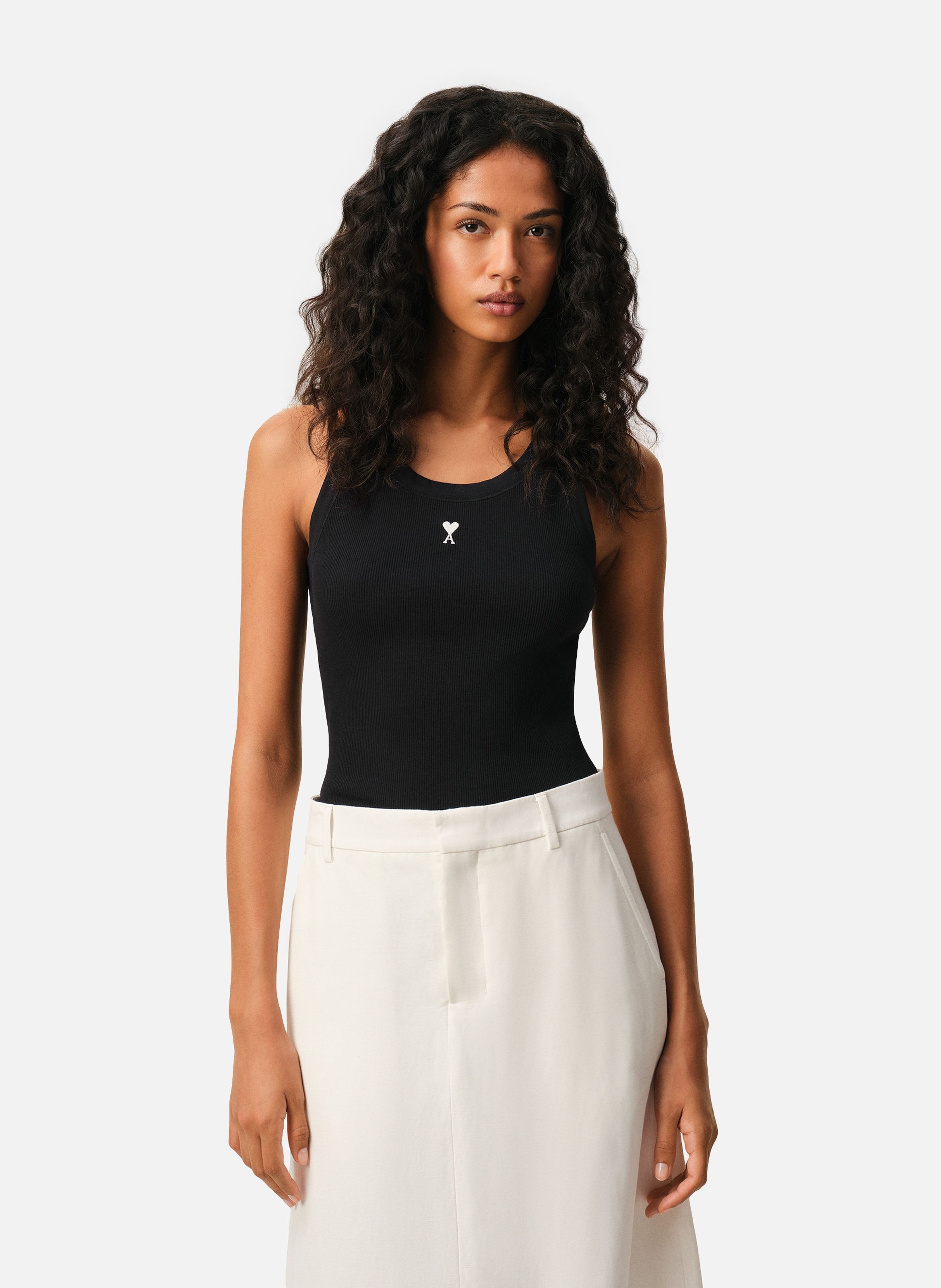 Debardeur ami de coeur en coton AMI PARIS Noir