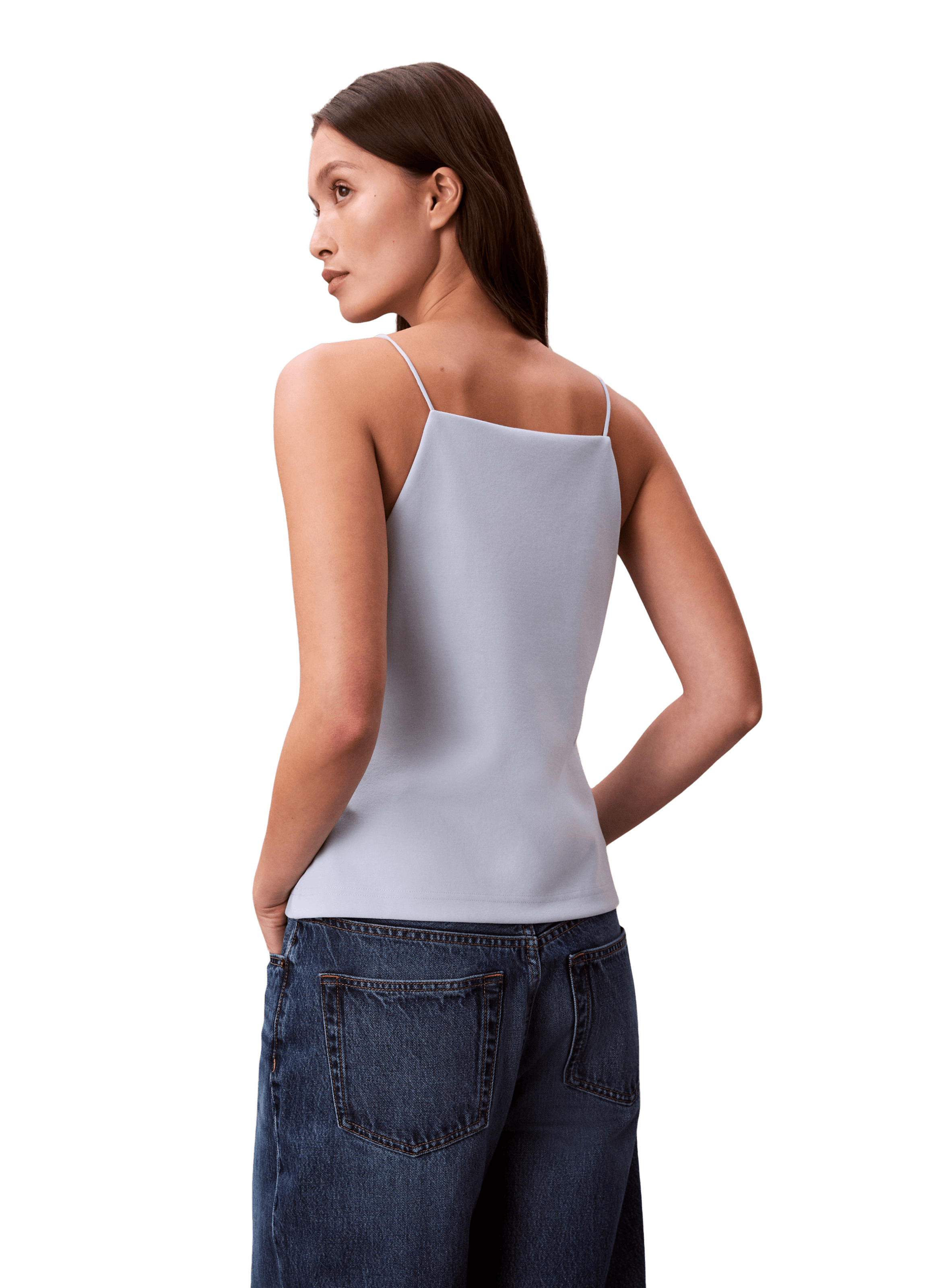 Débardeur uni à fines bretelles CALVIN KLEIN Beige