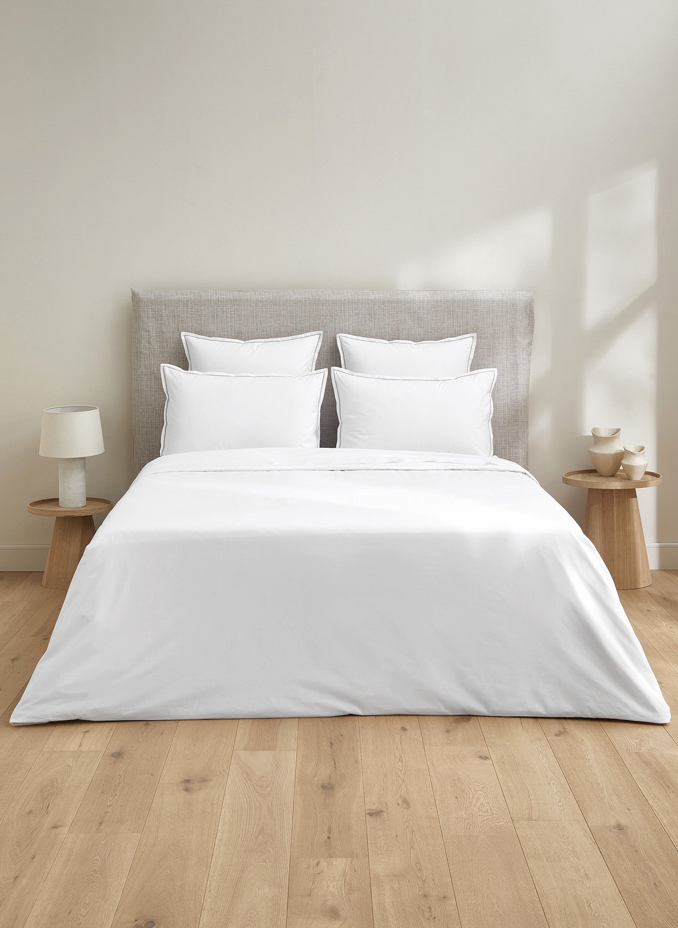 Taie d'oreiller vendôme blanc opaline ANNE DE SOLENE Blanc