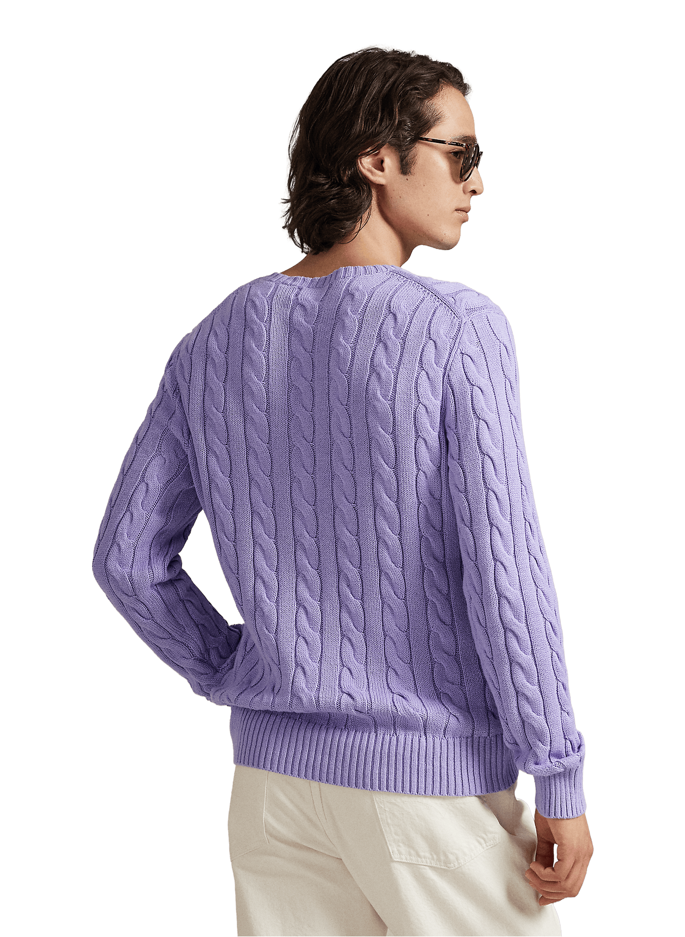 Pull en maille torsadé POLO RALPH LAUREN Violet