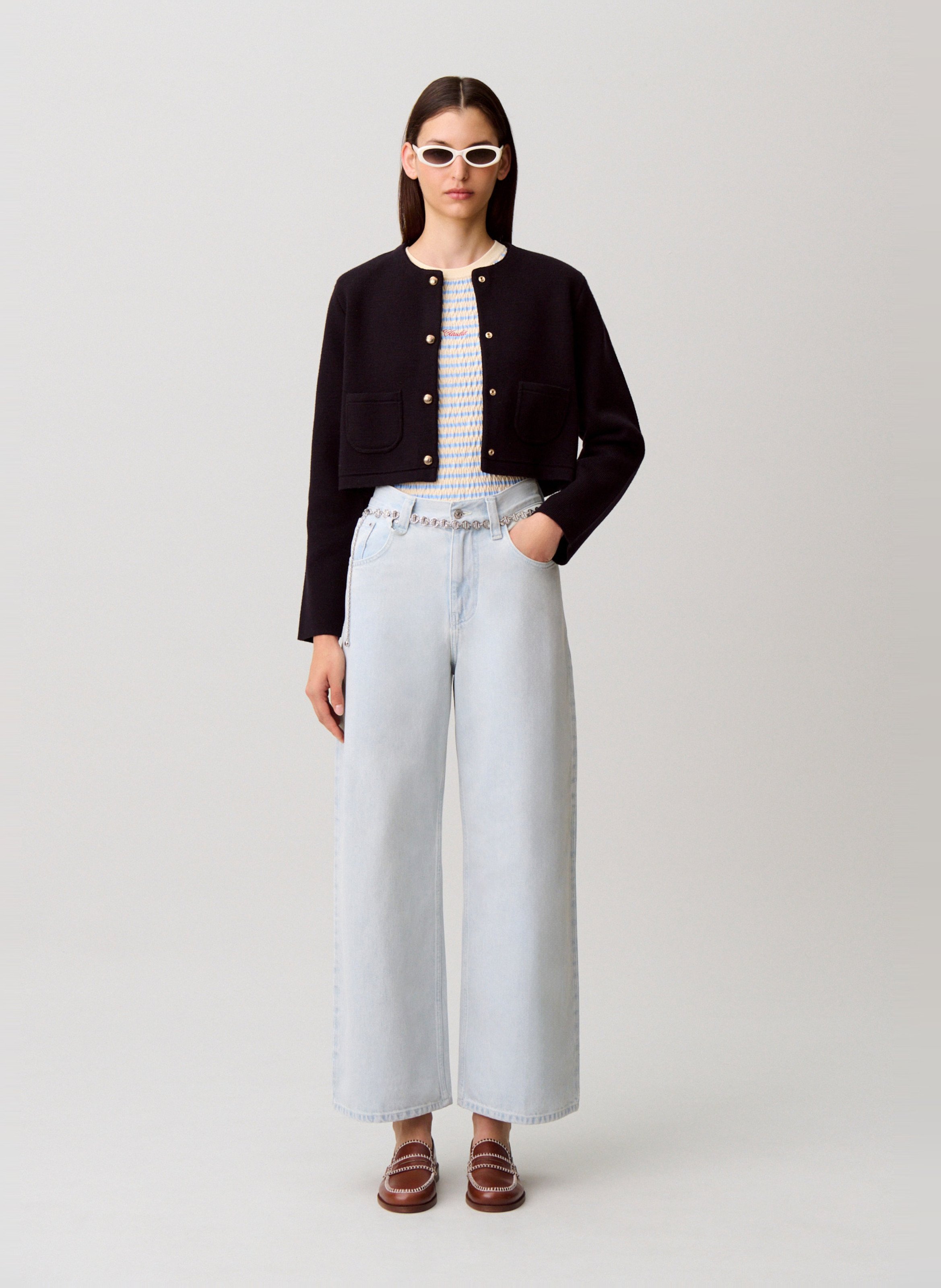 Jean large en coton CLAUDIE PIERLOT Bleu