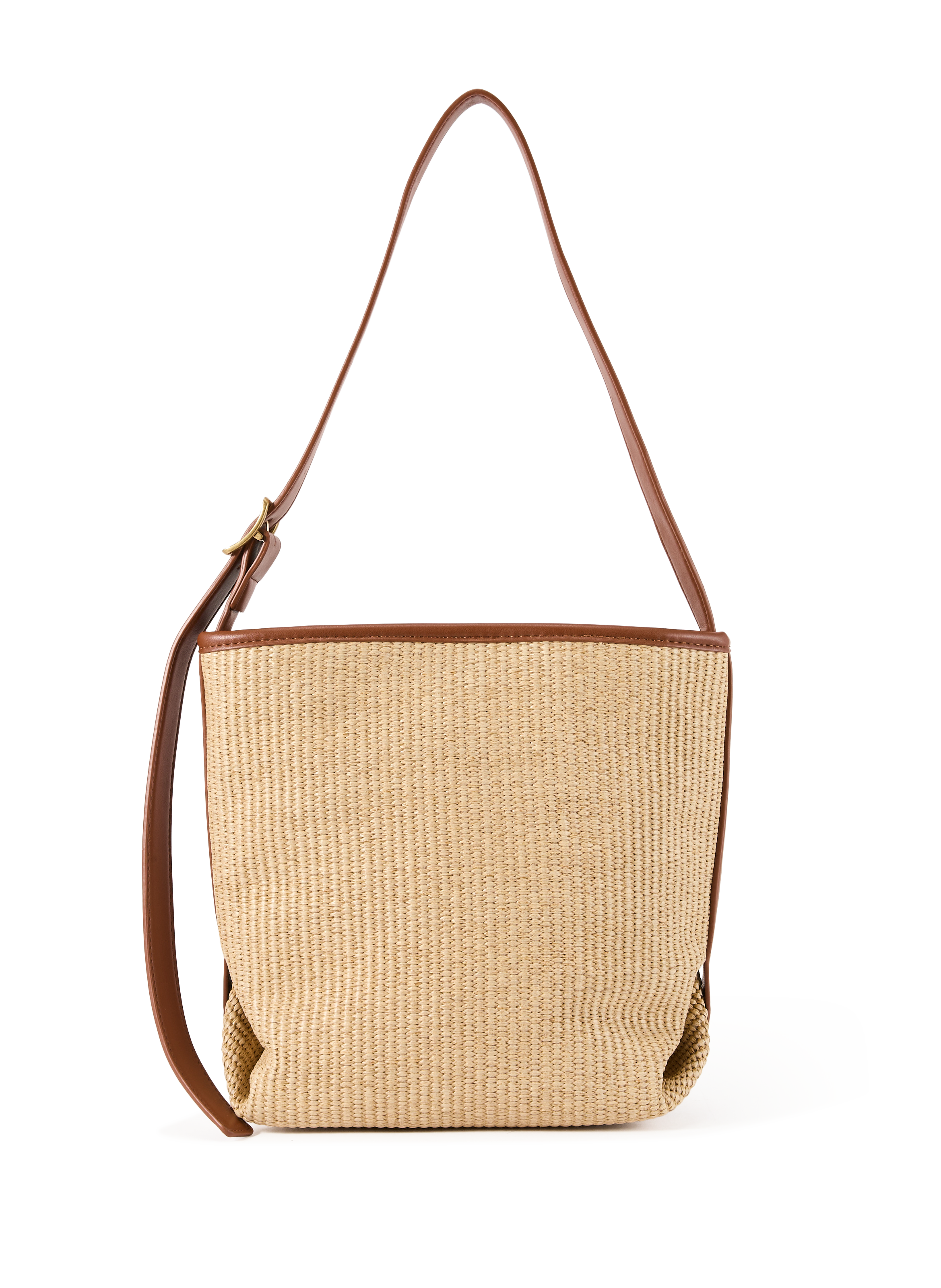 Large bucket bag in two-tone raffia AU PRINTEMPS PARIS Beige