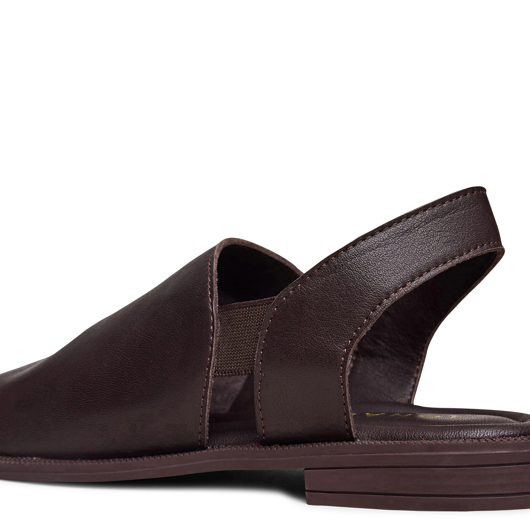 Sandales plates unies en cuir jess JONAK Marron