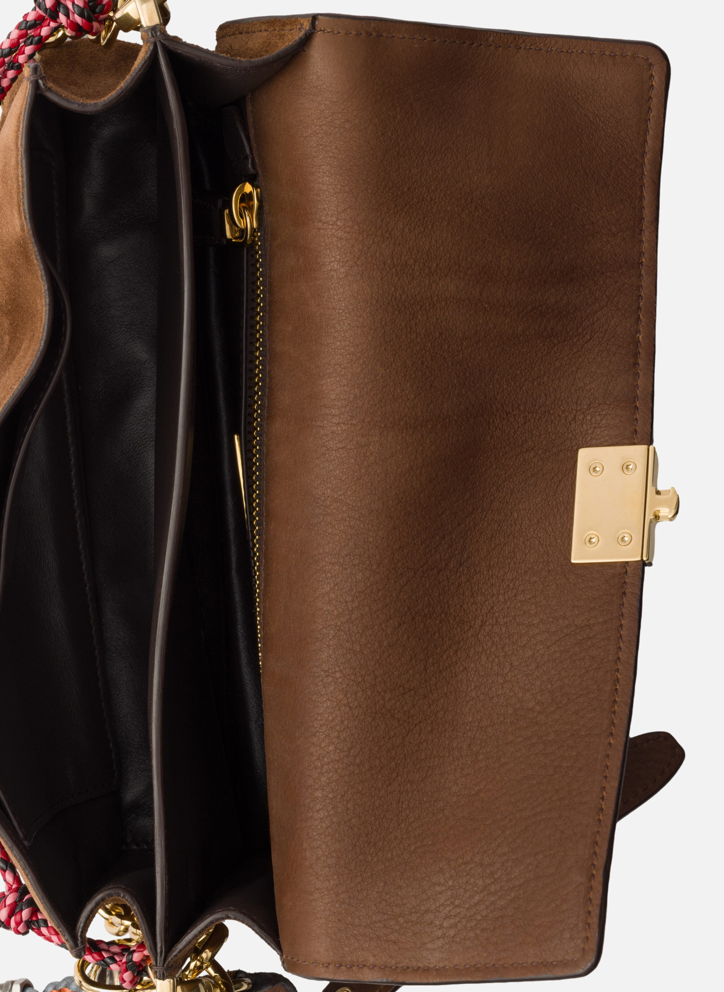 Petit sac porté épaule prada soft sound en daim PRADA Marron