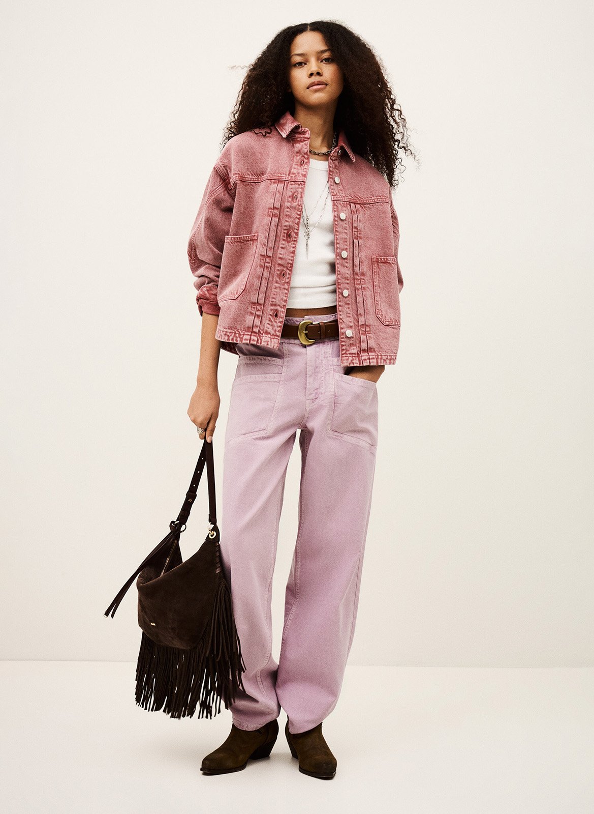 Veste col classique en denim runo BA&SH Rose