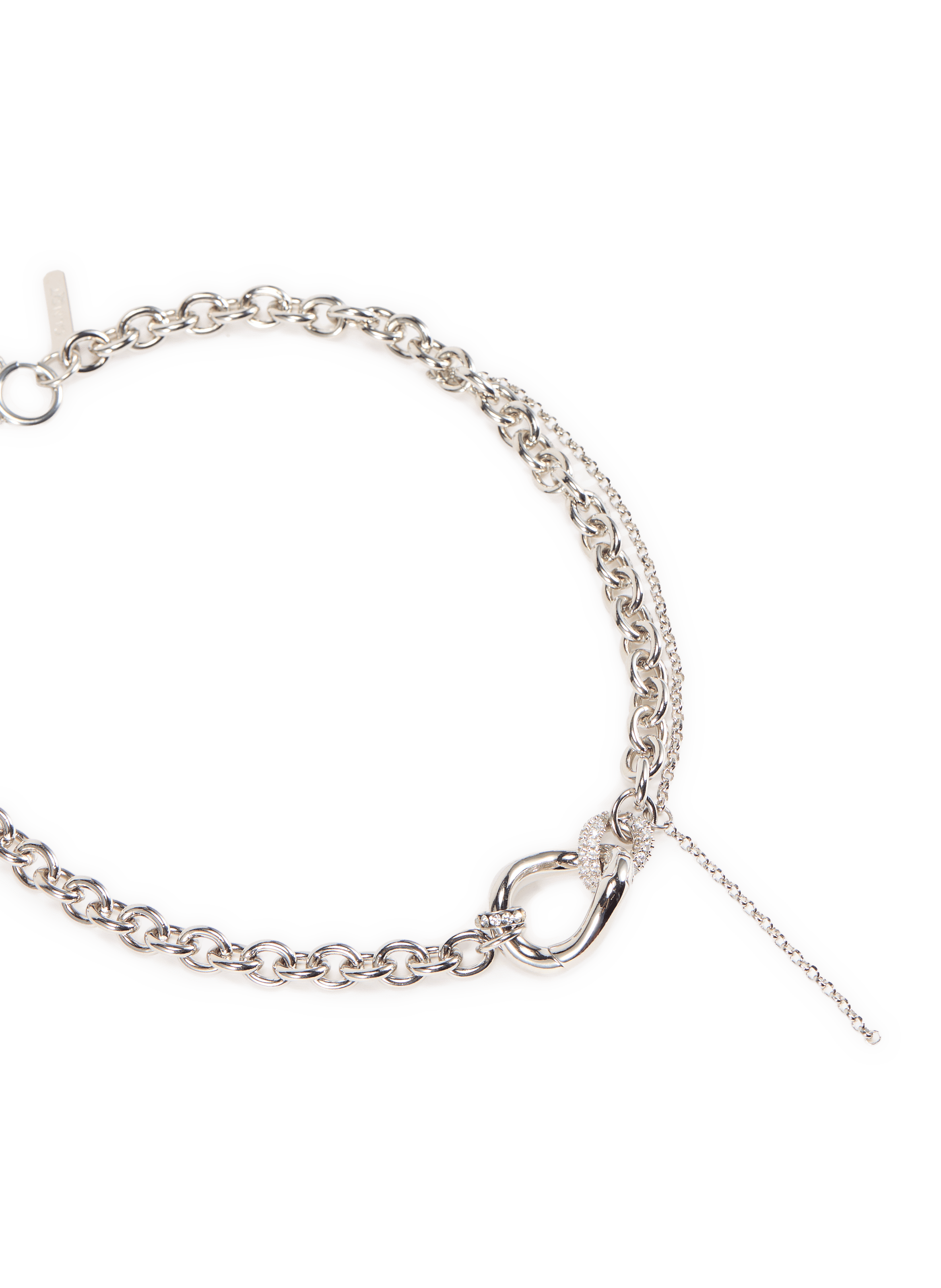 Collier Brett maillons et chaîne suspendue JUSTINE CLENQUET Argent