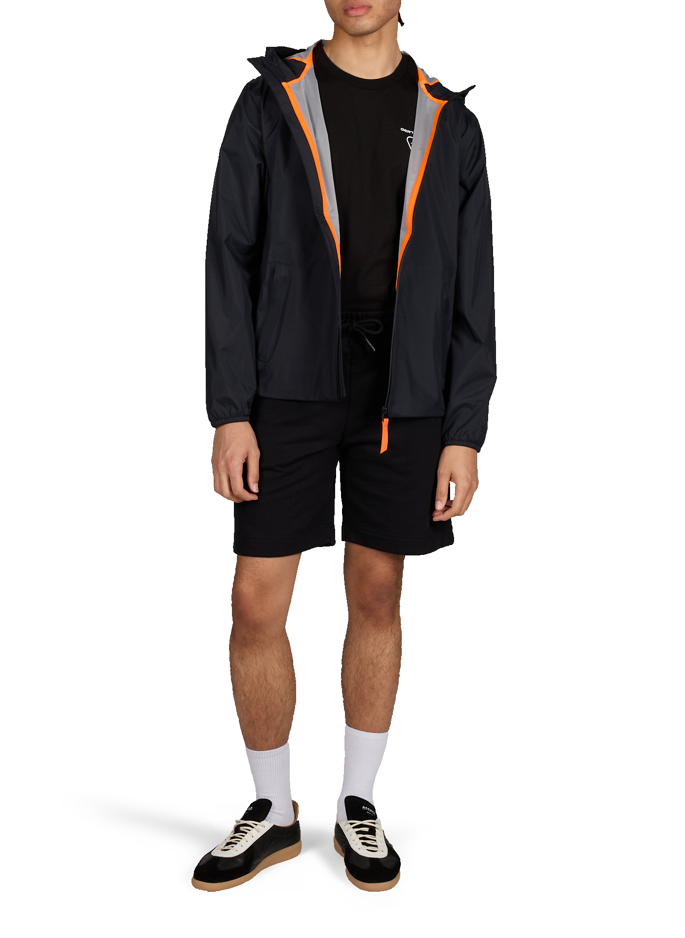 Solid straight hooded jacket GERTRUDE ET GASTON Black