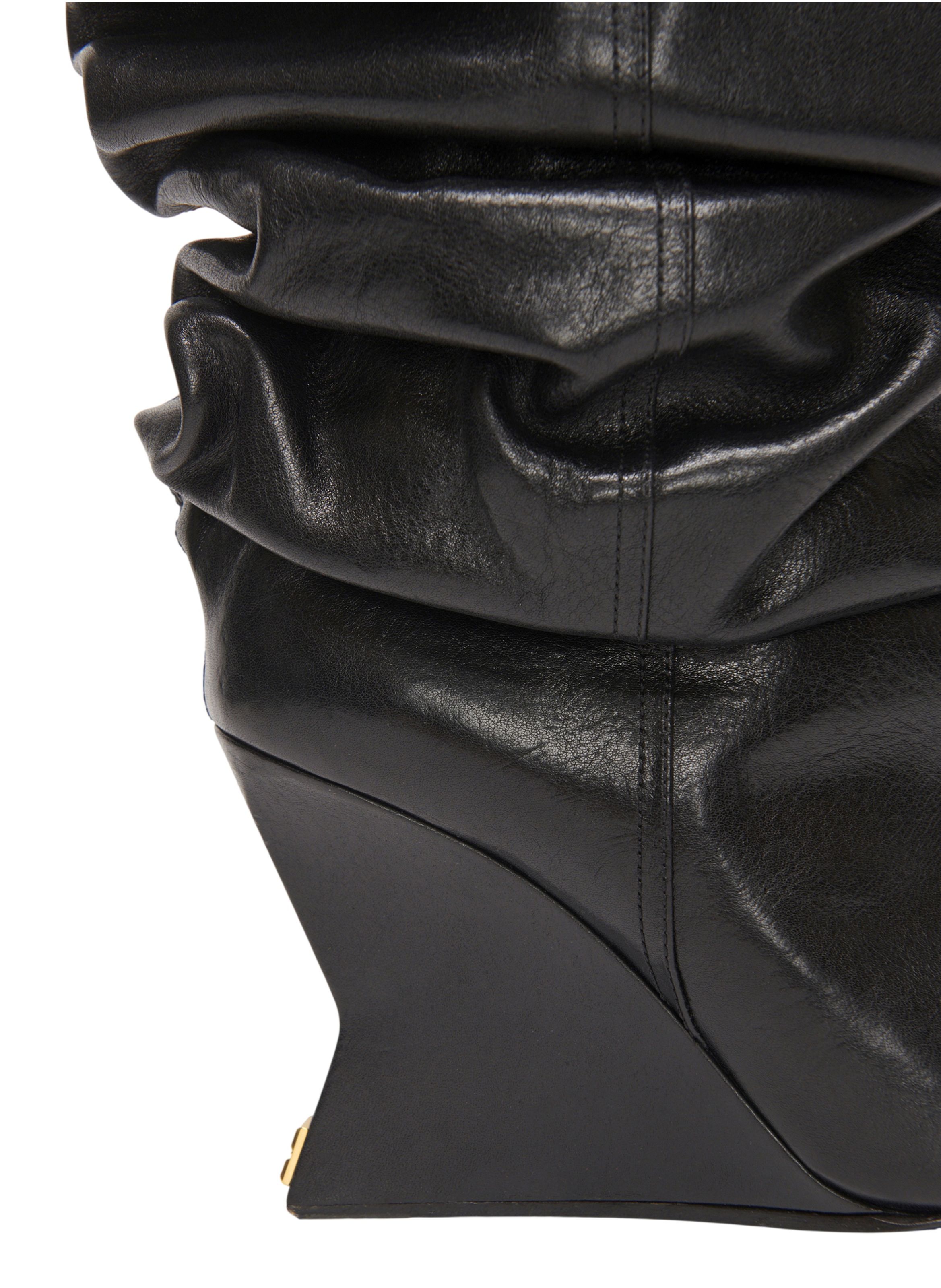 Cuissardes wedge en cuir suédé BALMAIN Noir