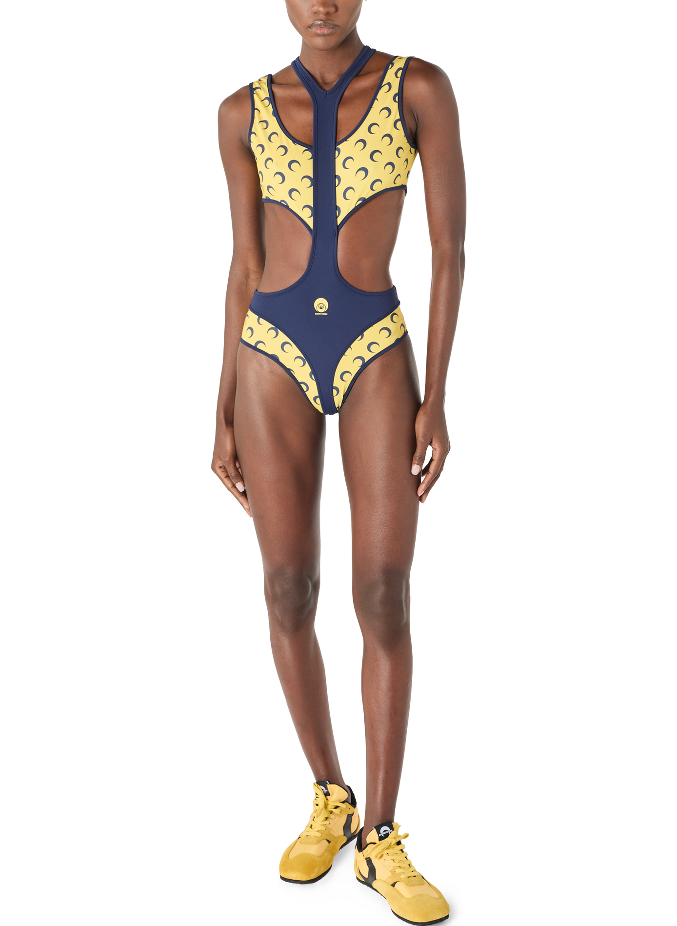 Body athleisure à découpes avec empiècements moon MARINE SERRE Bleu