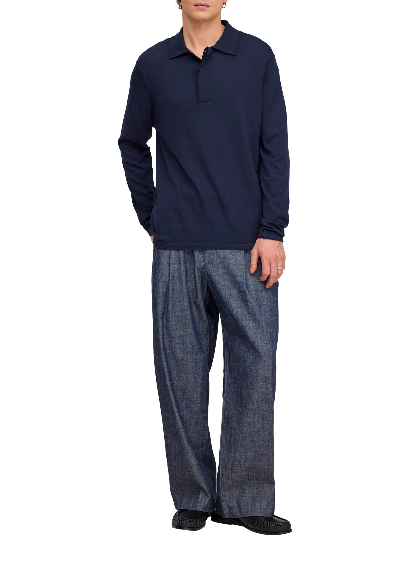 Polo manches longues en maille NN.07 Blue