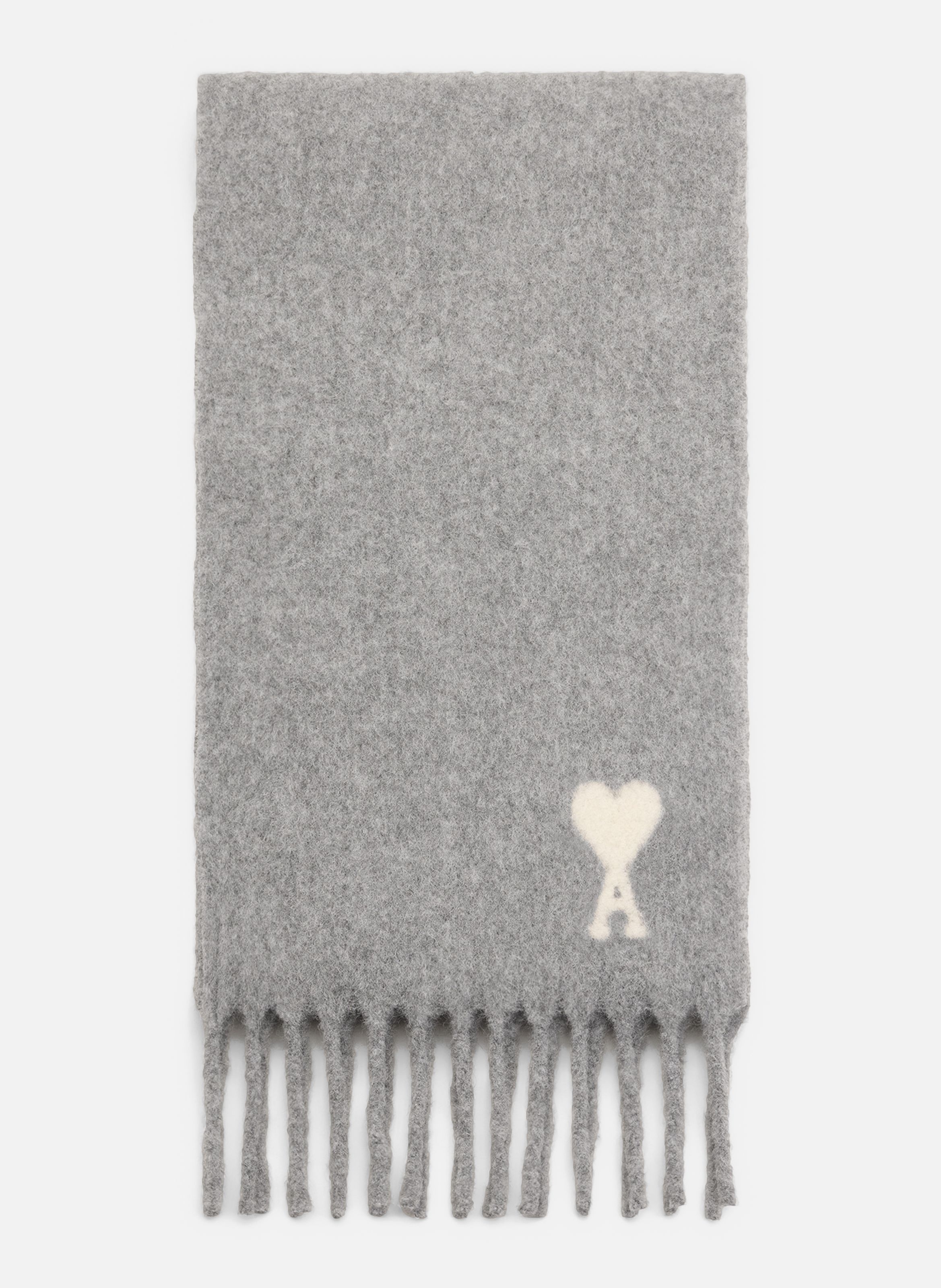 Echarpe unisexe en alpaga ami de coeur AMI PARIS Gris