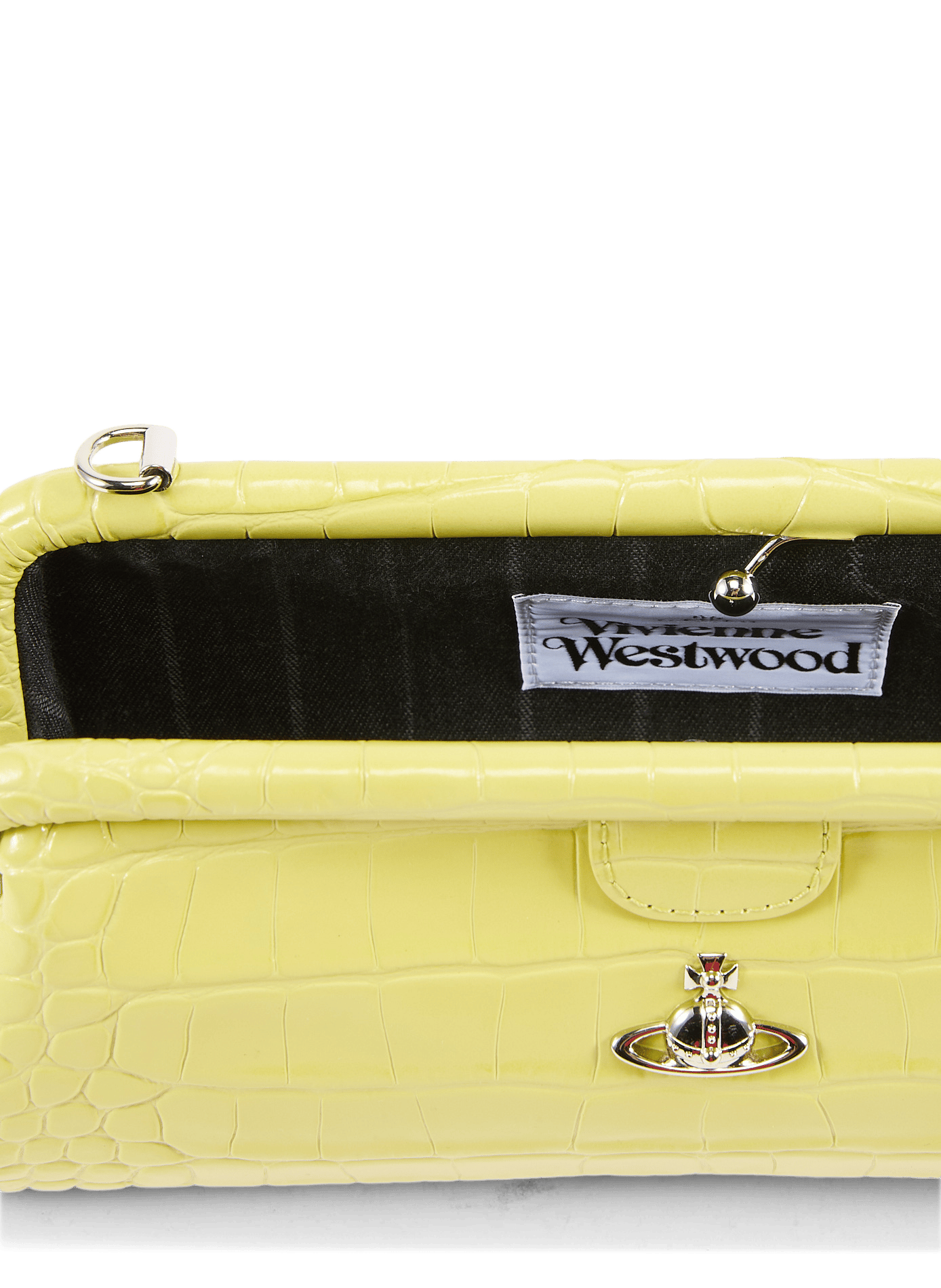Crocodile skin leather shoulder bag VIVIENNE WESTWOOD Yellow