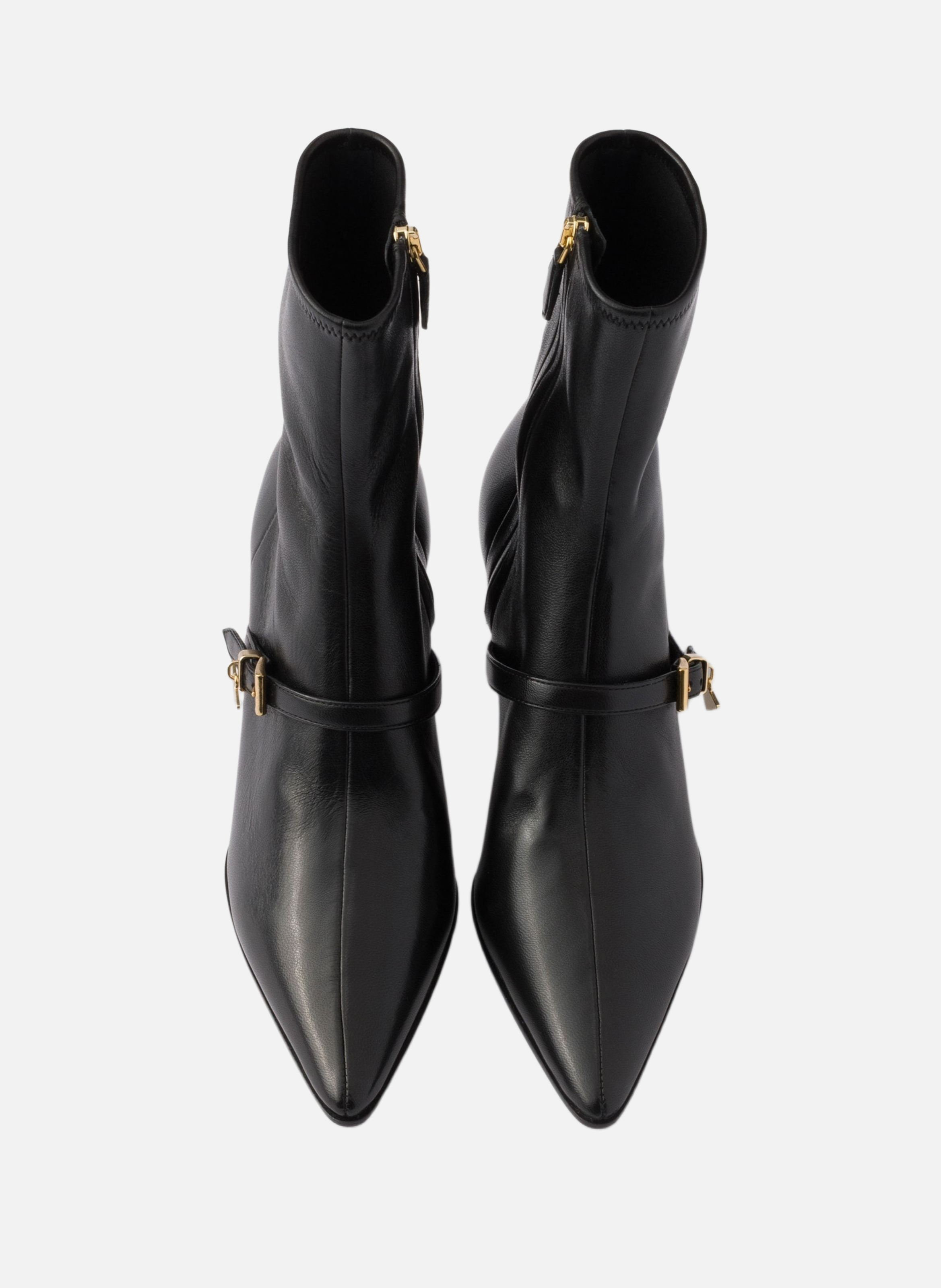 Bottines en cuir nappa stretch PRADA Noir