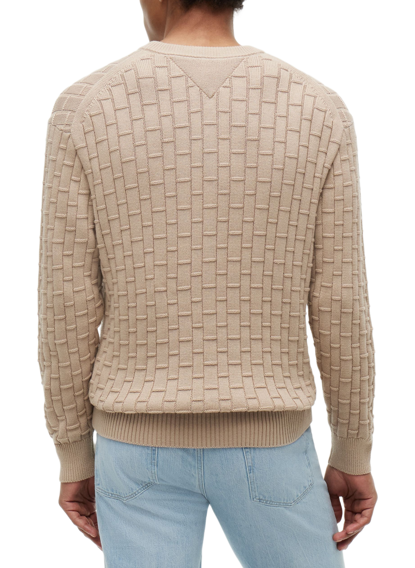 Pull cintré texturé en coton TOMMY HILFIGER Beige