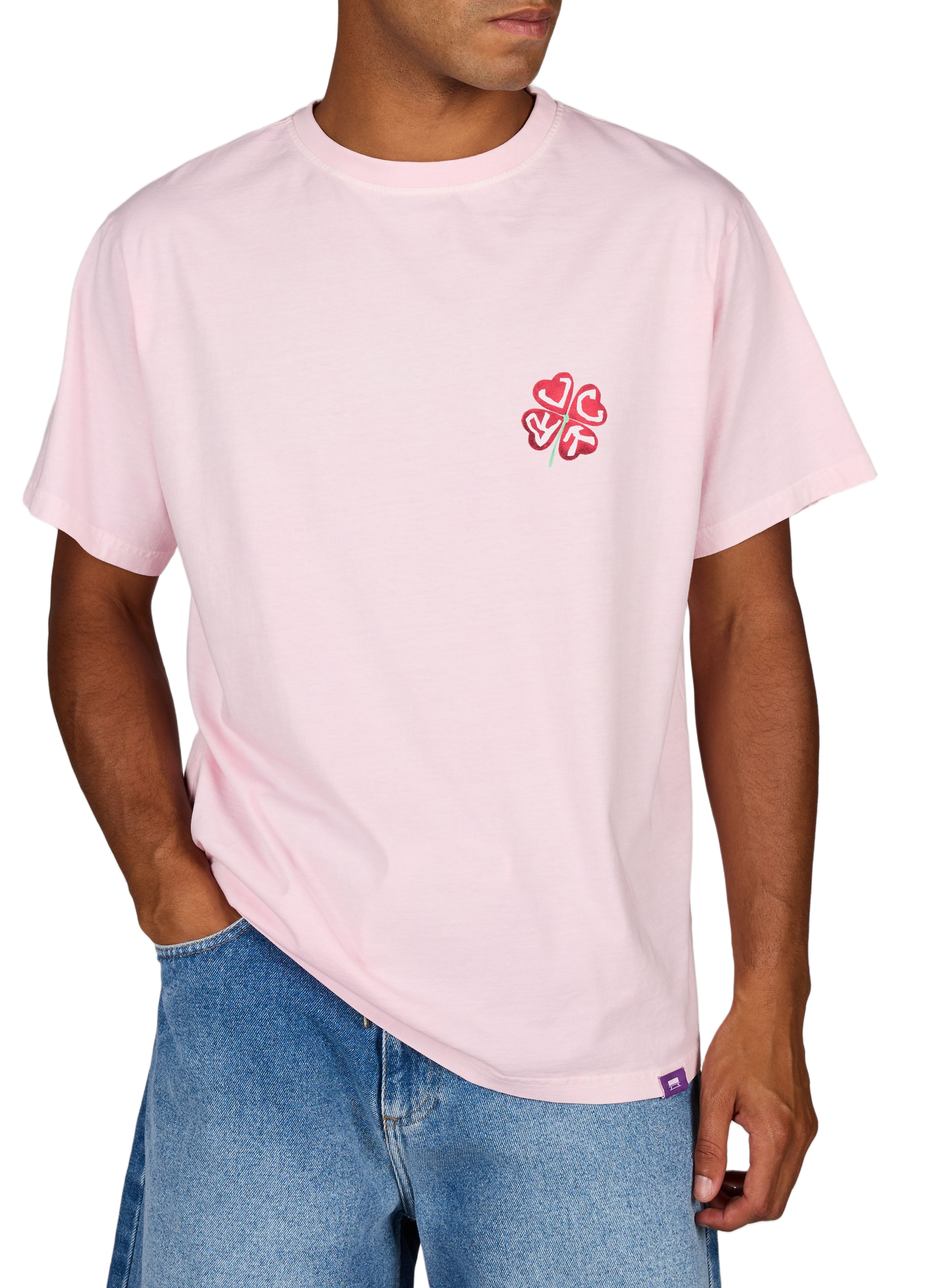Baumwoll-T-Shirt JACKER. Rosa