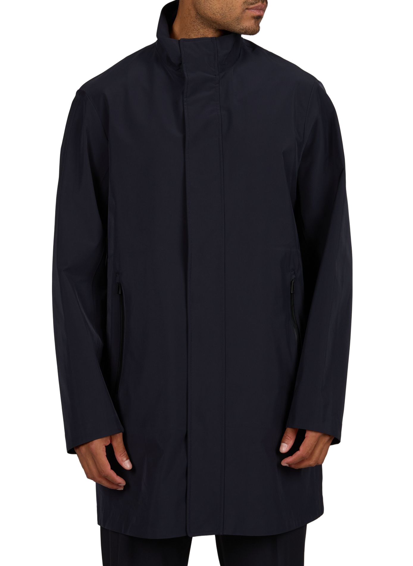 Manteau droit mi-long à col montant EMPORIO ARMANI Bleu