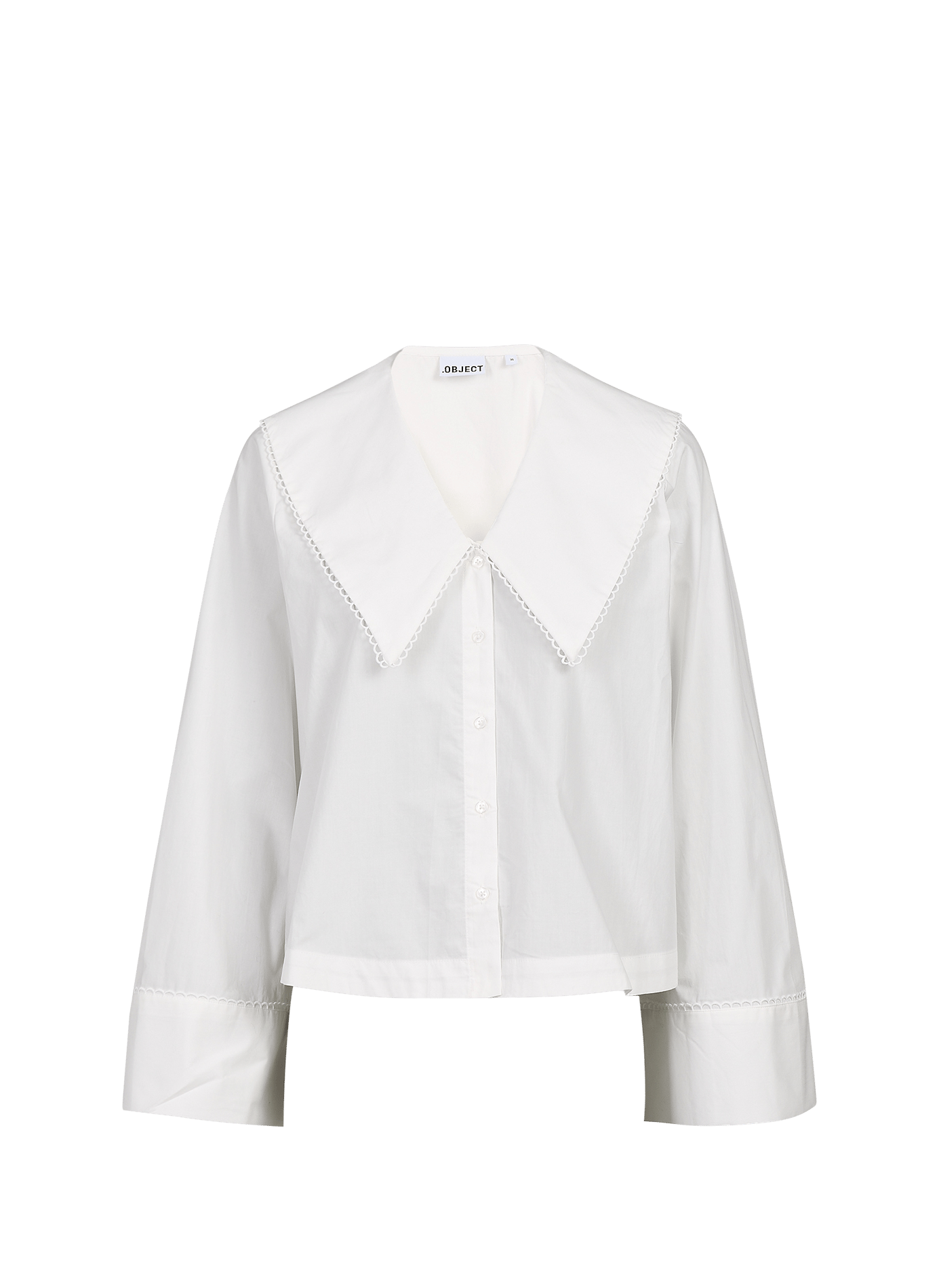 Top Objhope mit weitem V-Ausschnitt aus Baumwolle OBJECT Weiss