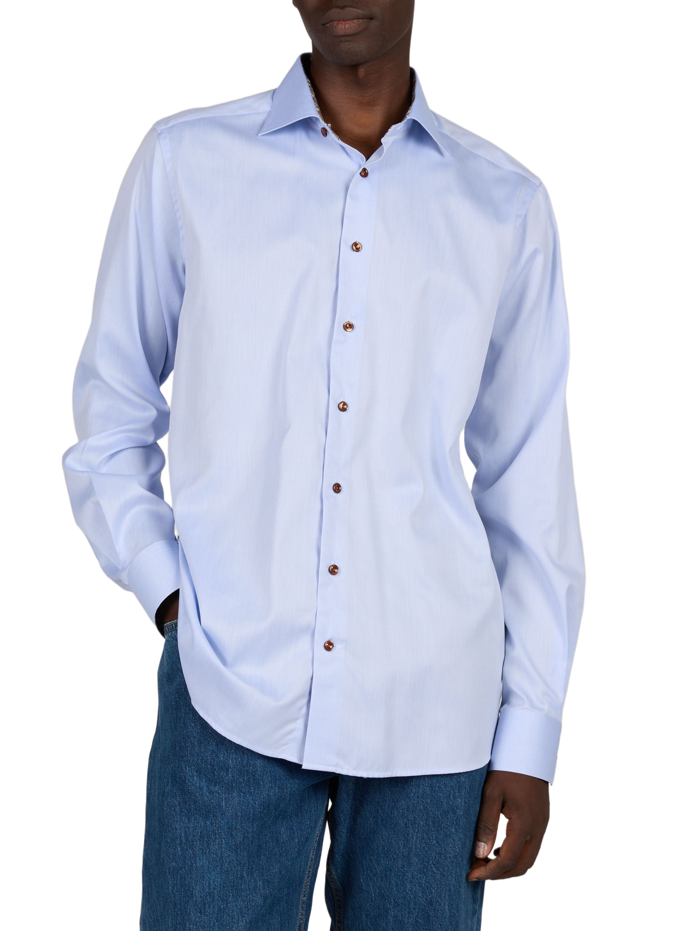 Straight classic collar shirt in cotton ETON Blue
