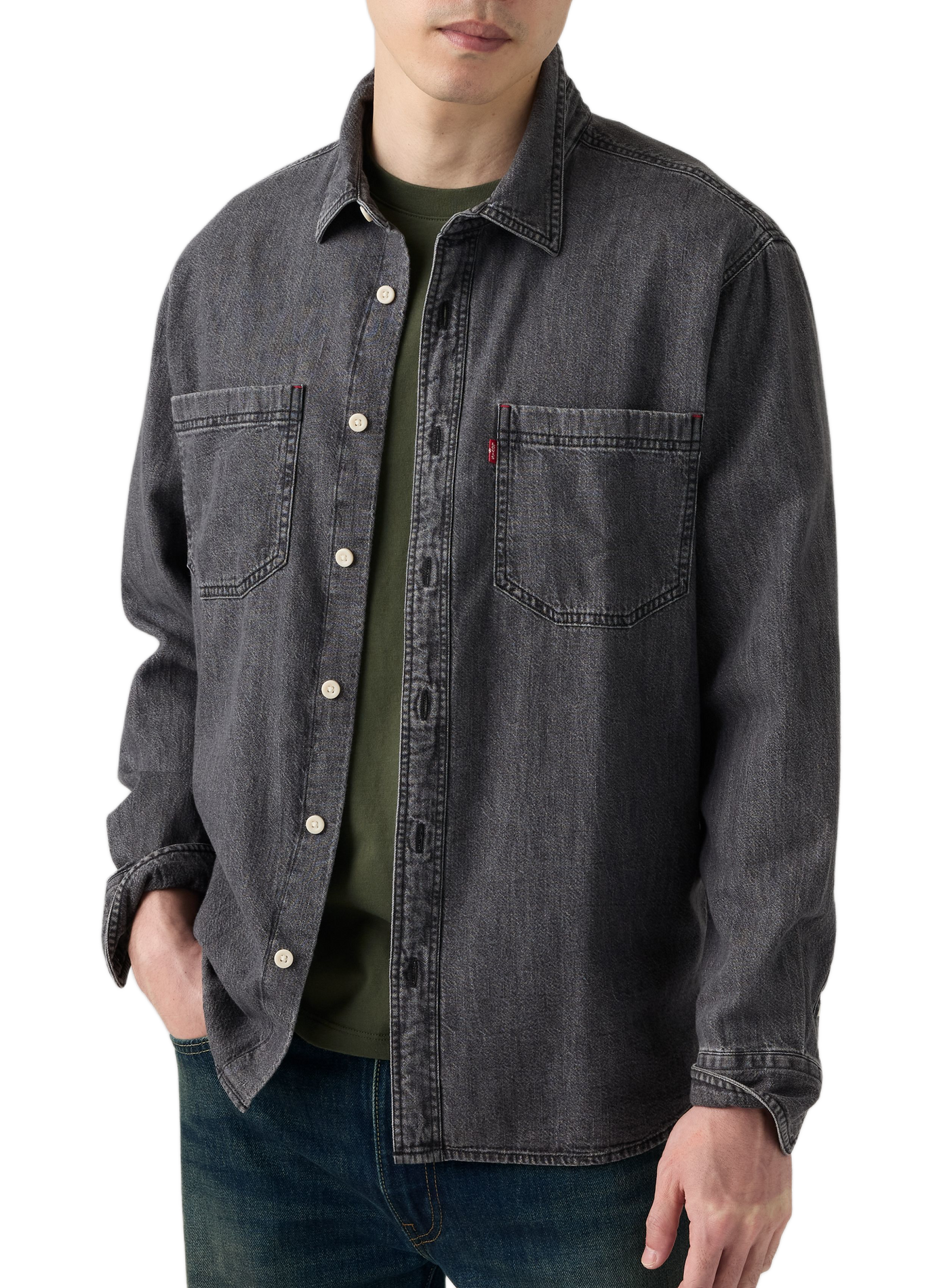 Straight denim shirt in cotton | Black LEVI'S Men