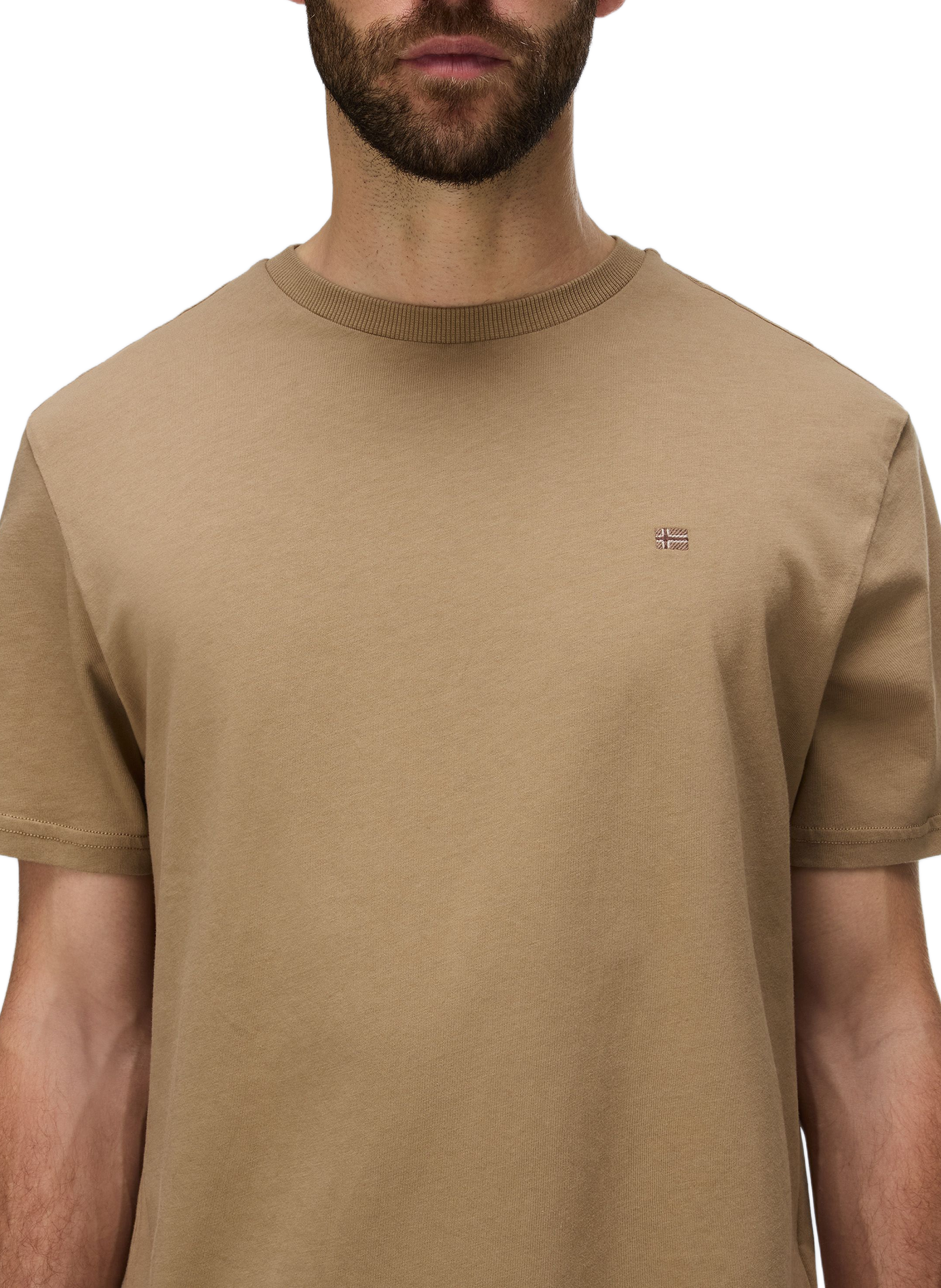 Round-neck cotton T-shirt NAPAPIJRI Brown