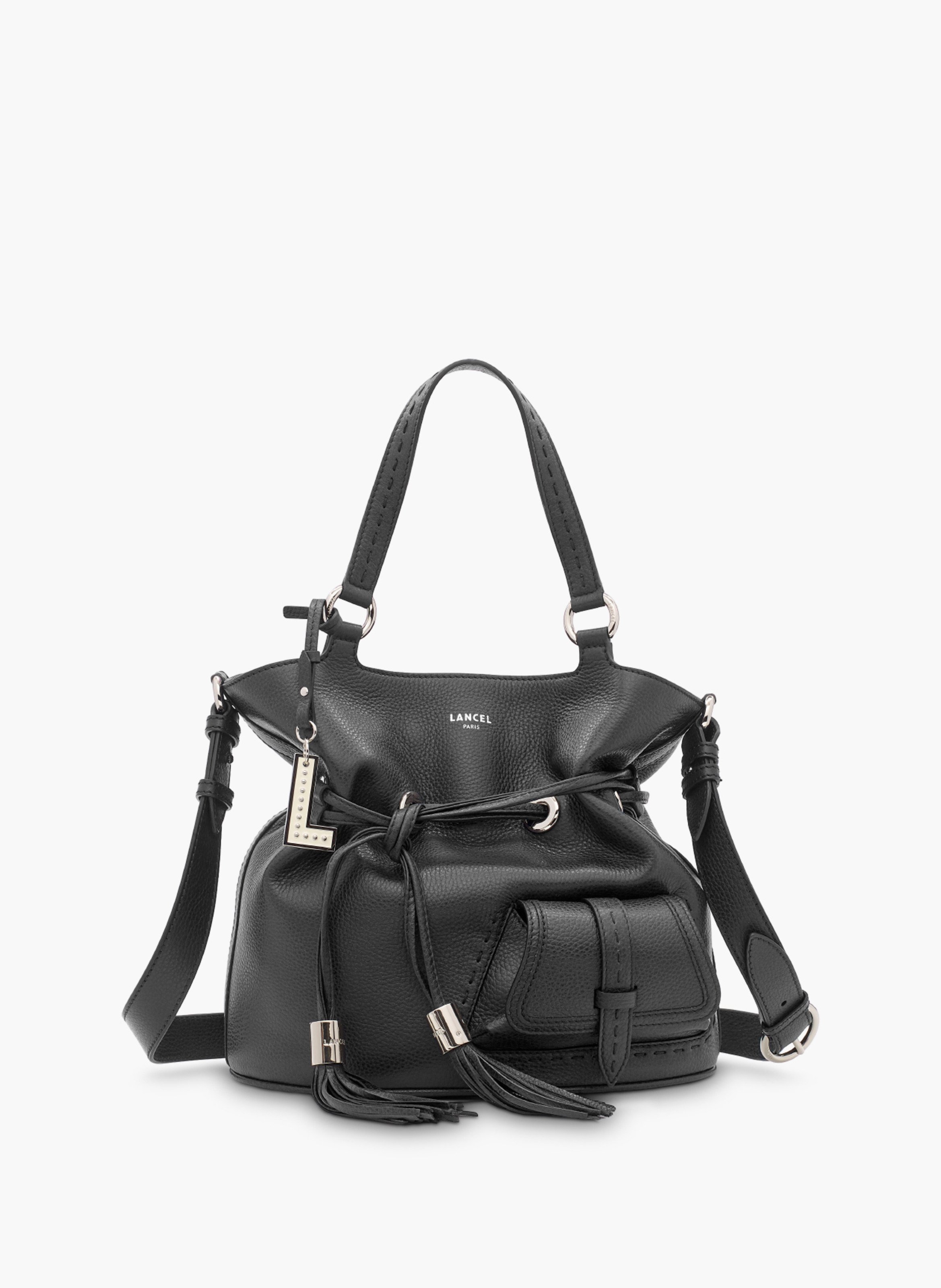 Handtas m eerste flirt van Lancel in leer.  Noir/nickel
