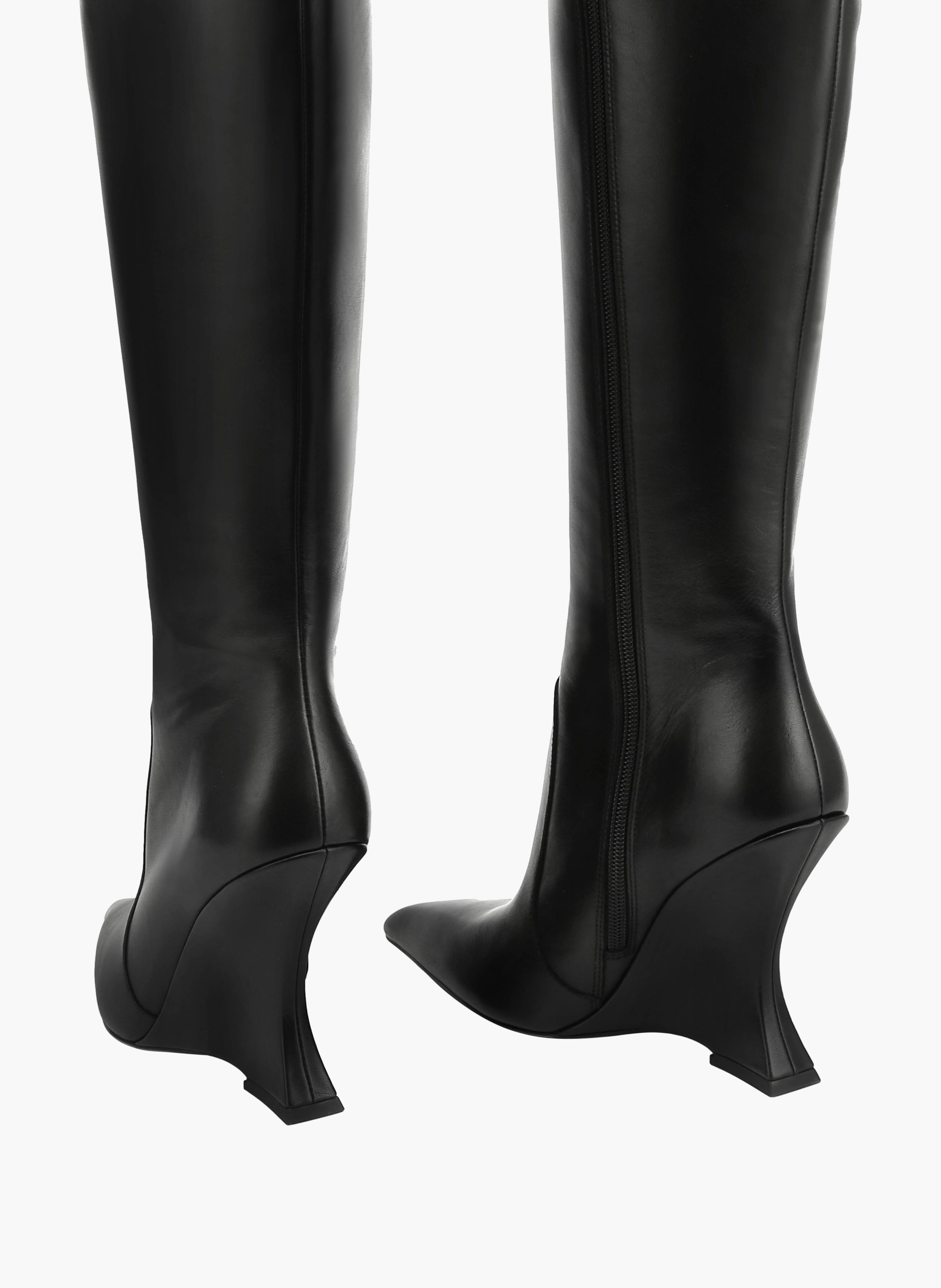 Bottes hautes las vegas en cuir NAKED WOLFE Noir