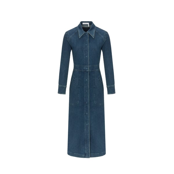 Robe à manches longues en denim