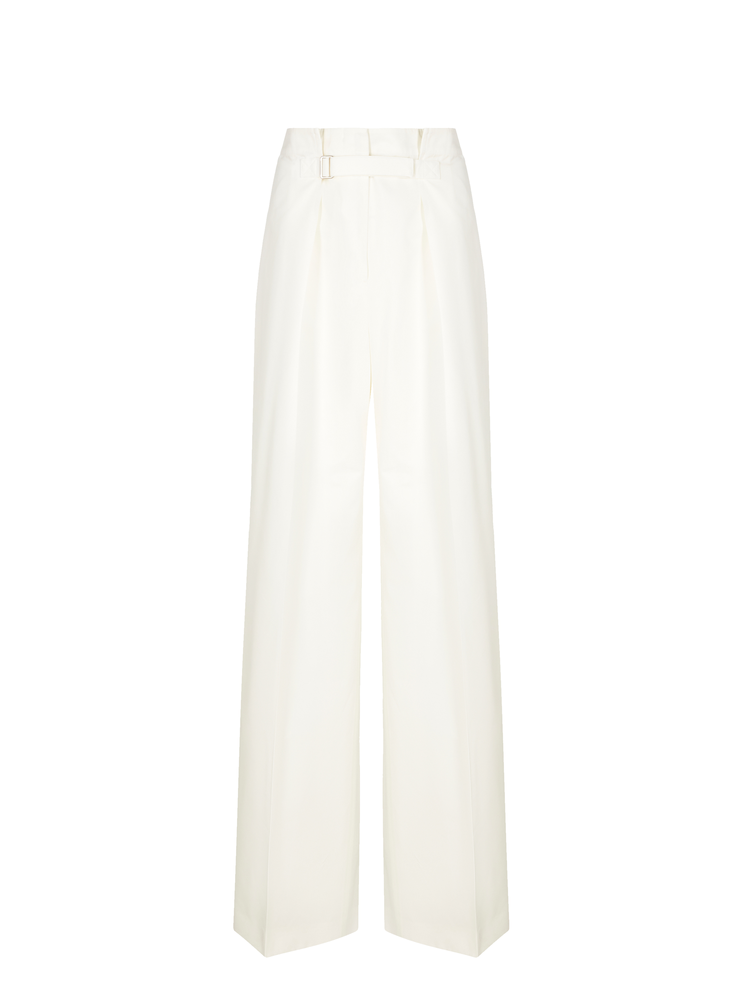 Pantalon large en coton et soie mélangés