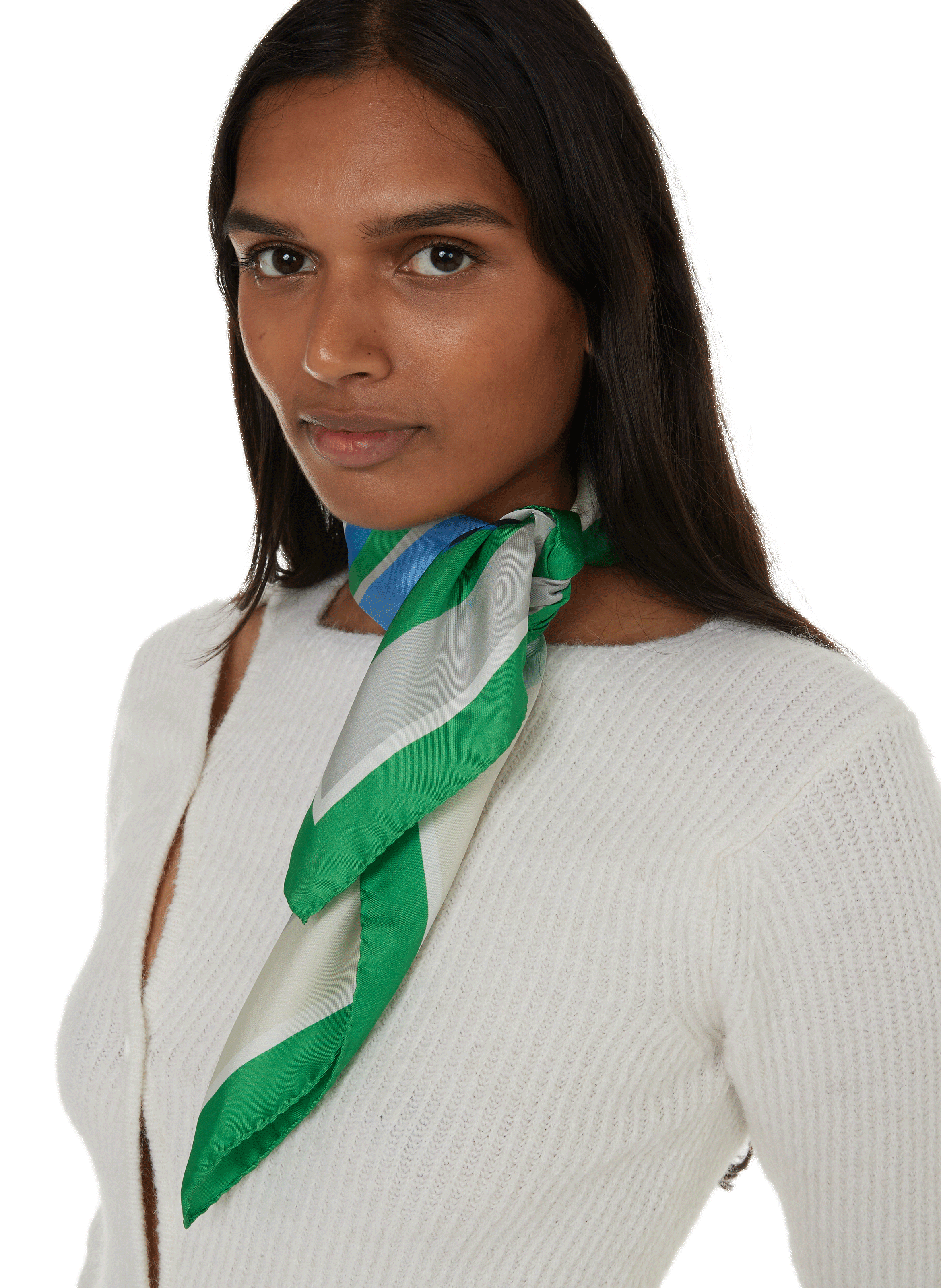 Geometric-print silk scarf SAISON 1865 Multicolour