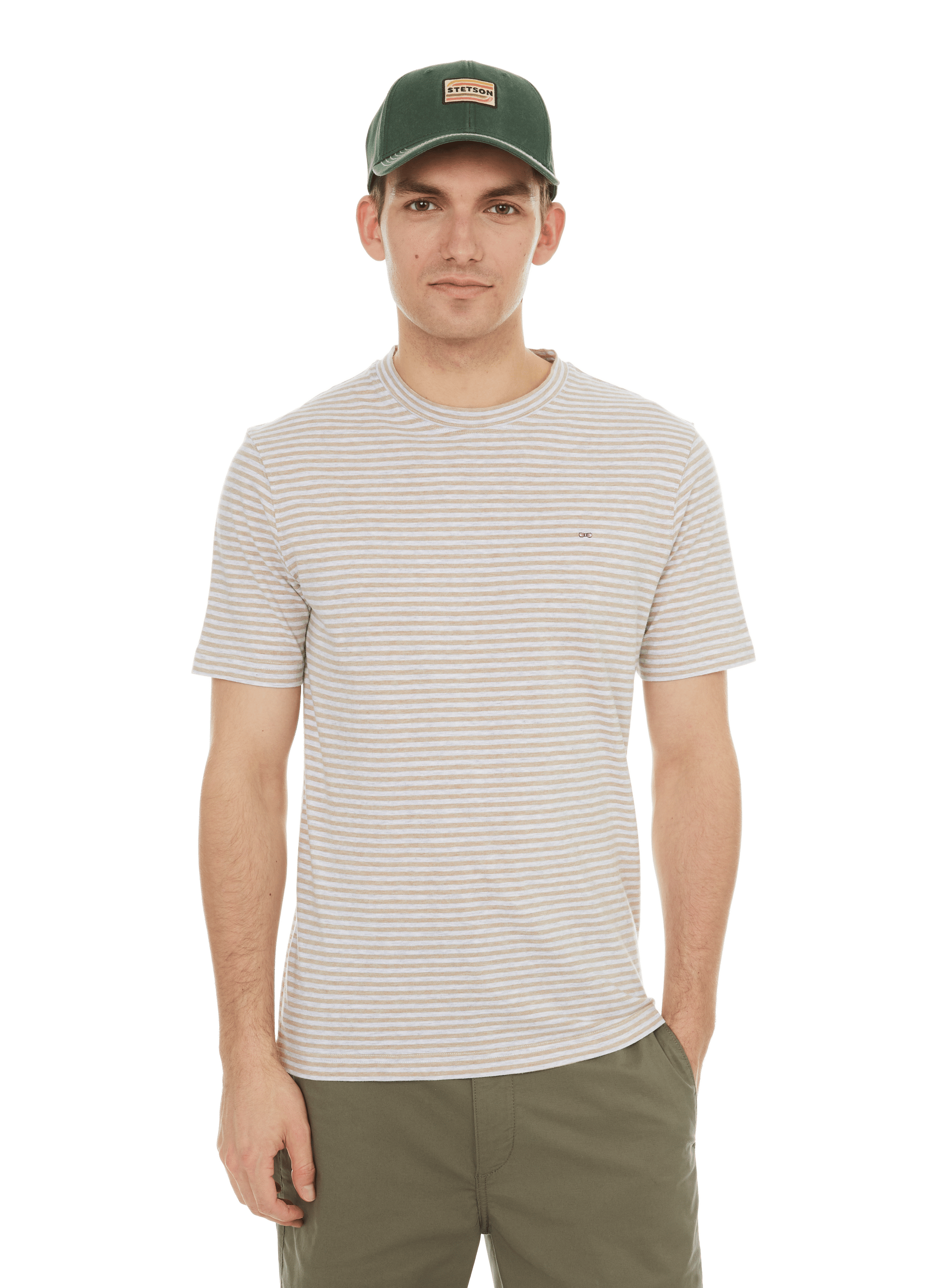 Pull Eden Park Col V Rayures Vintage - Coton, Taille L, Occasion Très Bon état