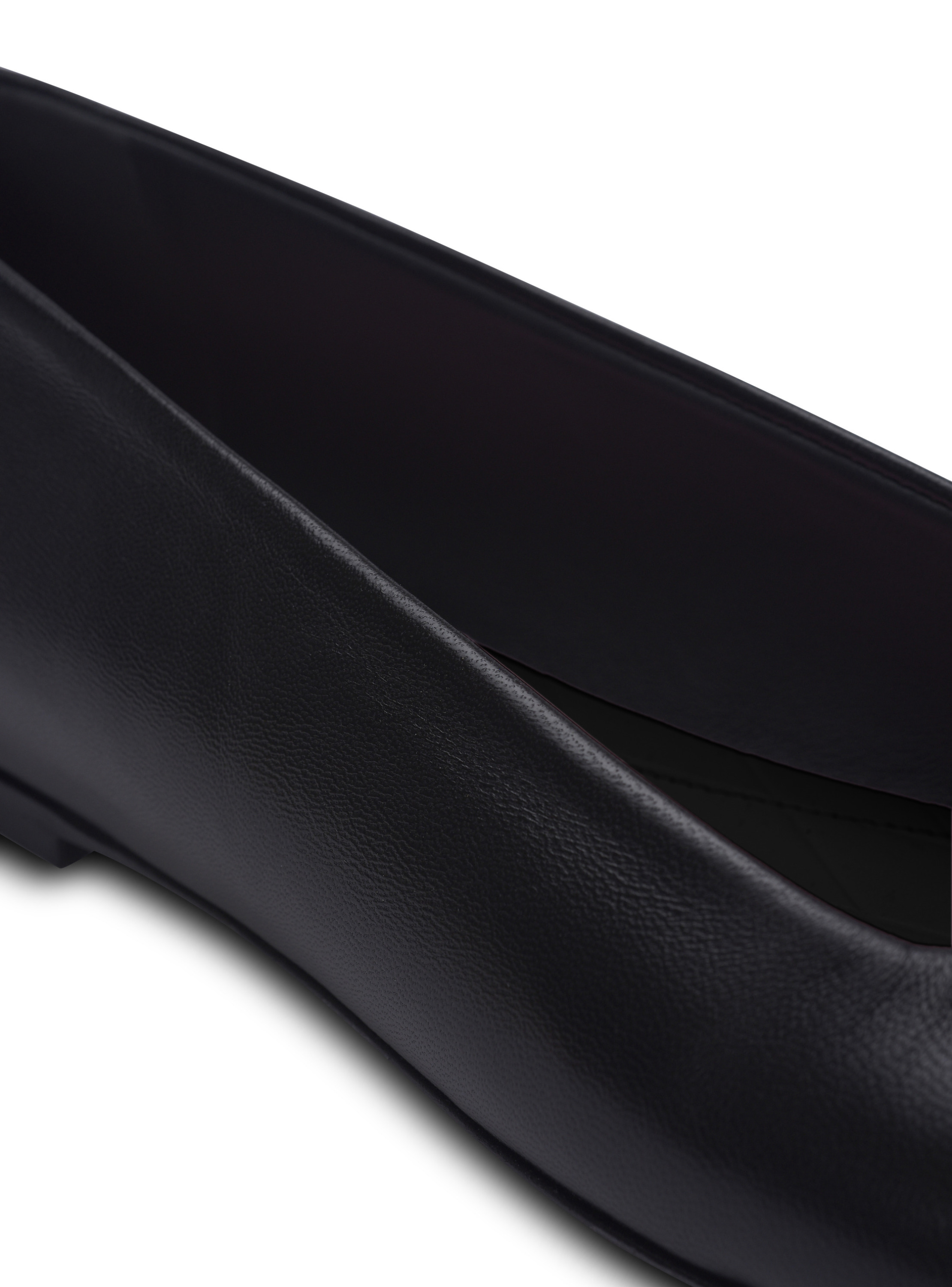 Ballerines safety pin en cuir d’agneau froncé BALMAIN Noir